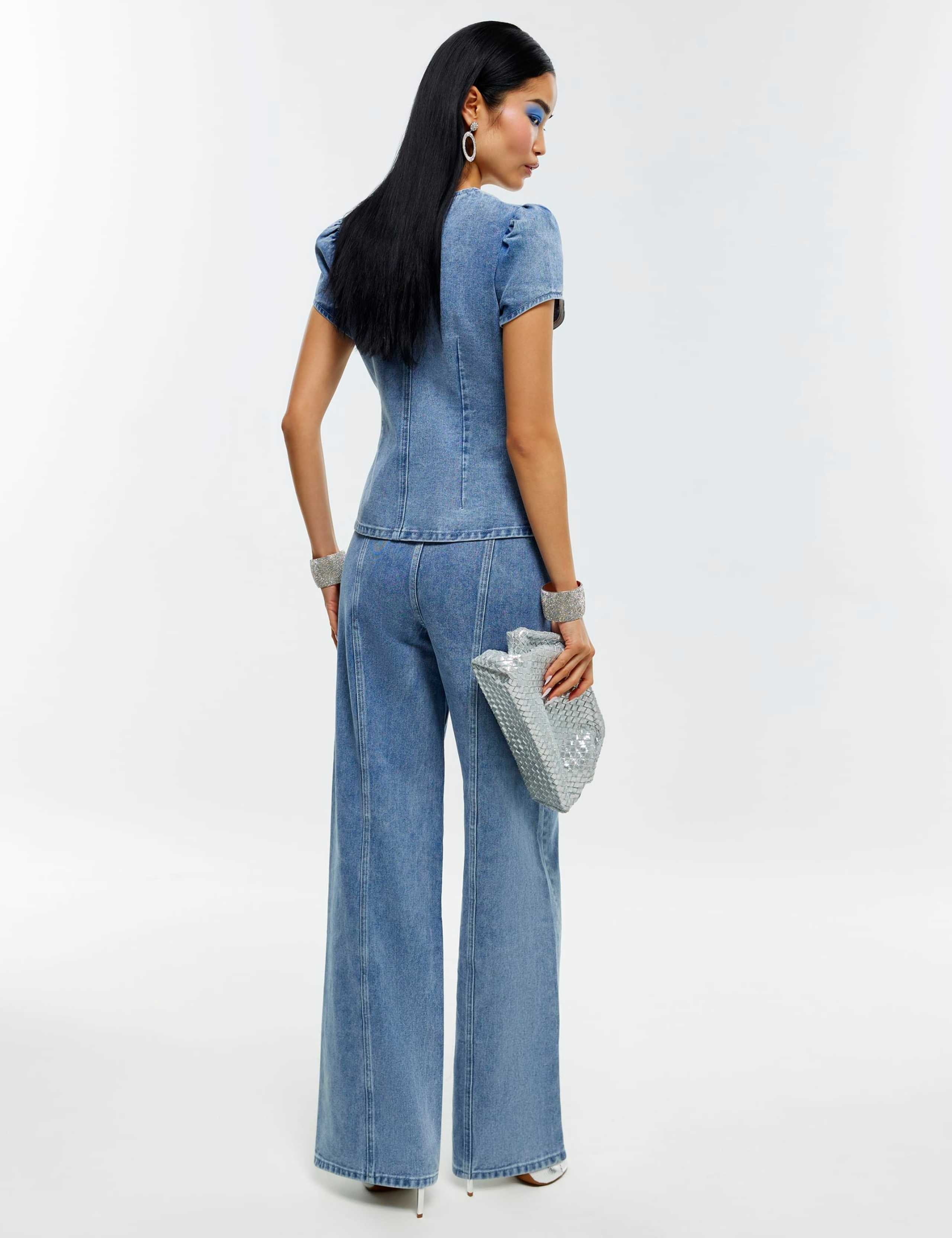 Embellished High Waisted Wide Leg Jeans 2 of 4
