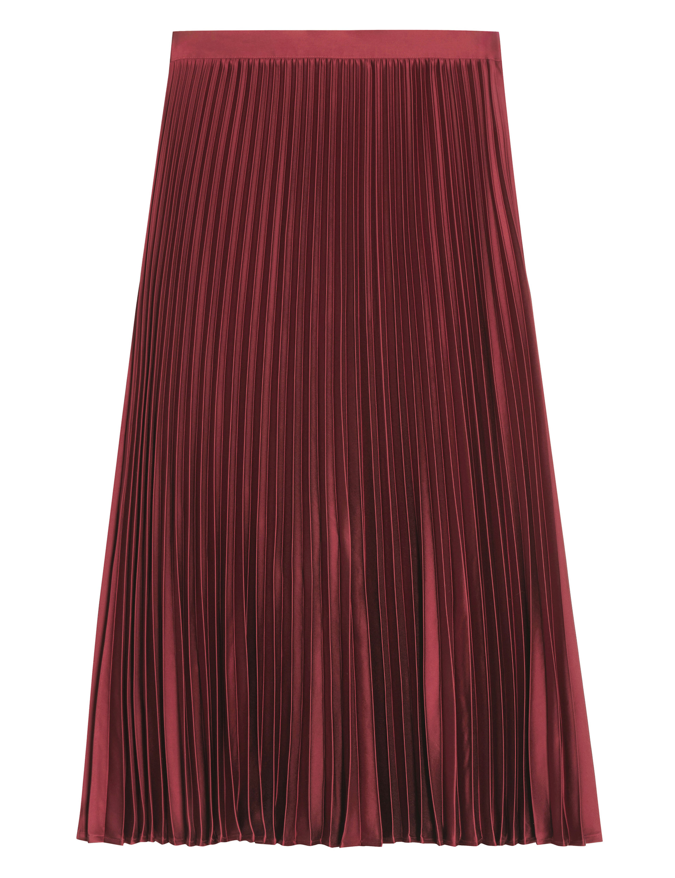 Satin Pleated Midi Skirt 2 of 5