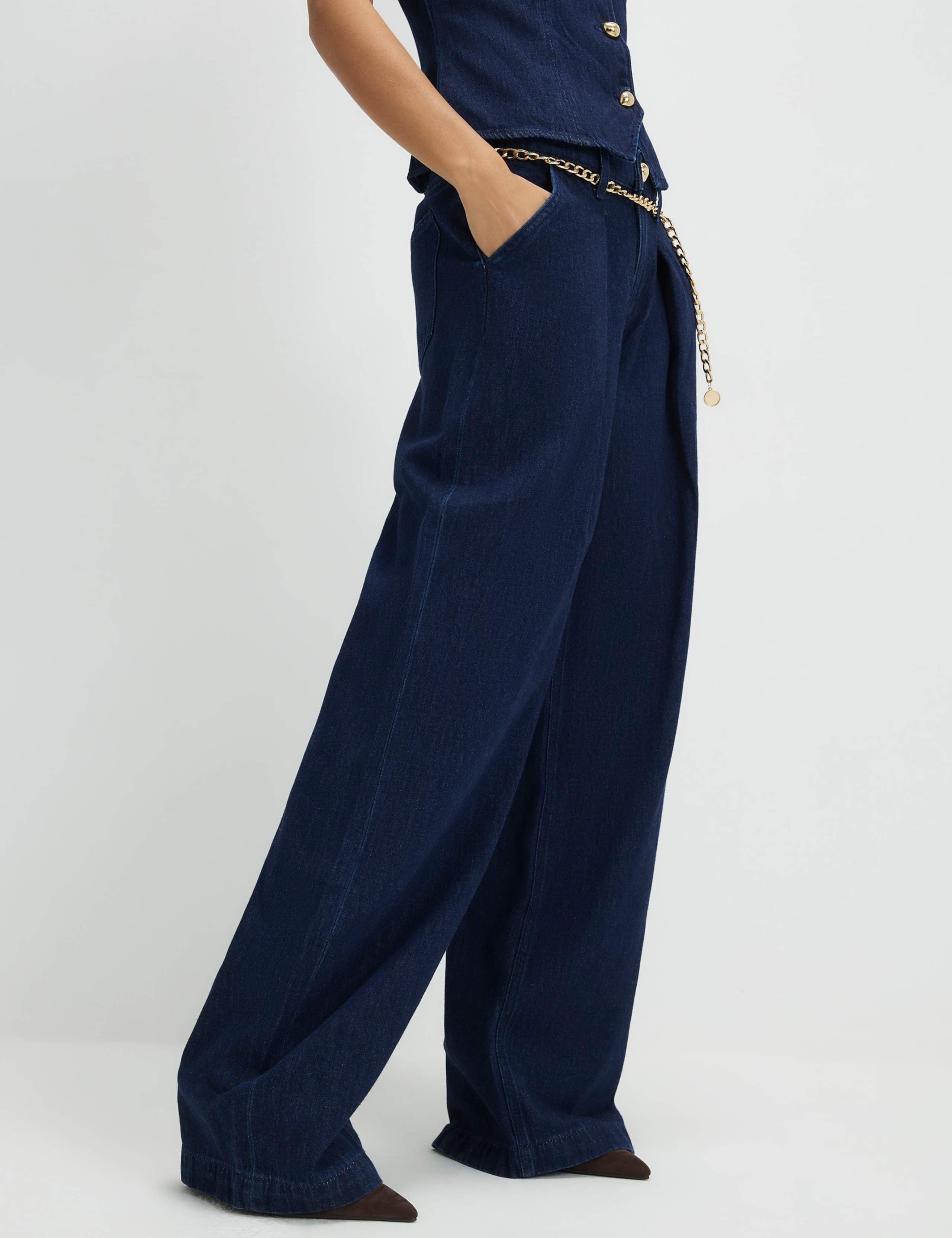 High Waisted Belted Wide Leg Jeans 4 of 4