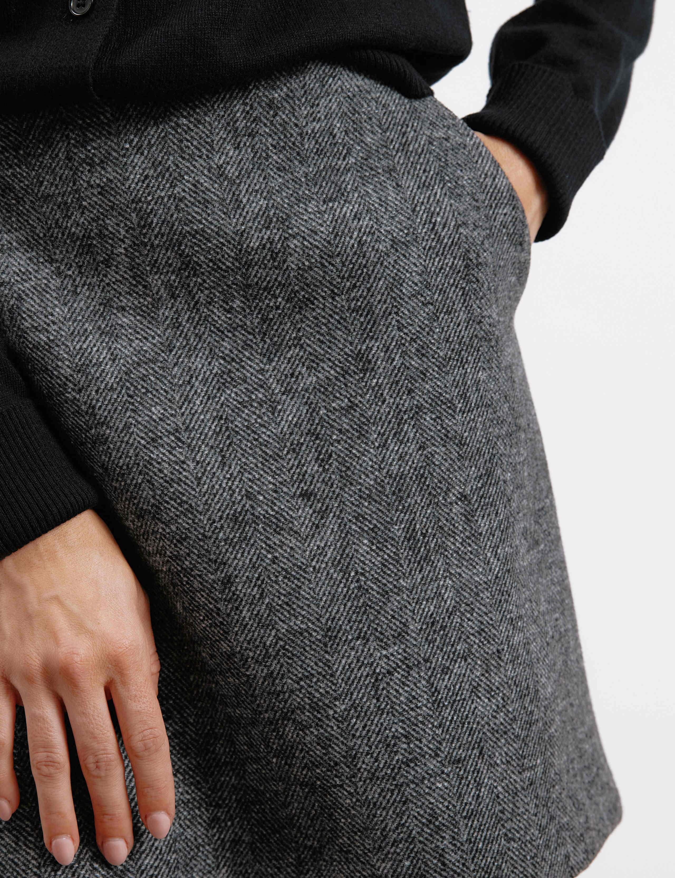 Wool Blend Textured Mini A-Line Skirt 5 of 5