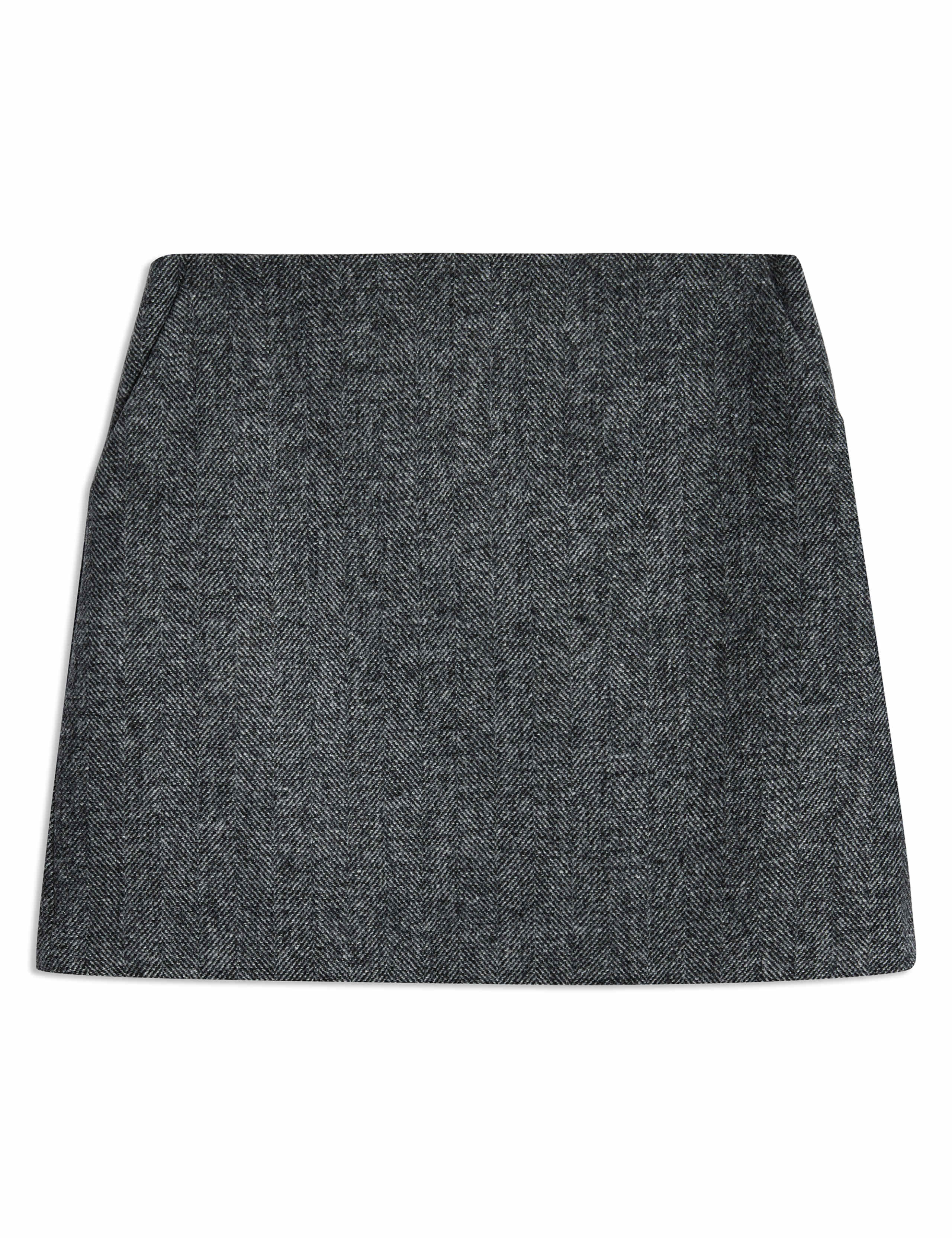 Wool Blend Textured Mini A-Line Skirt 2 of 5