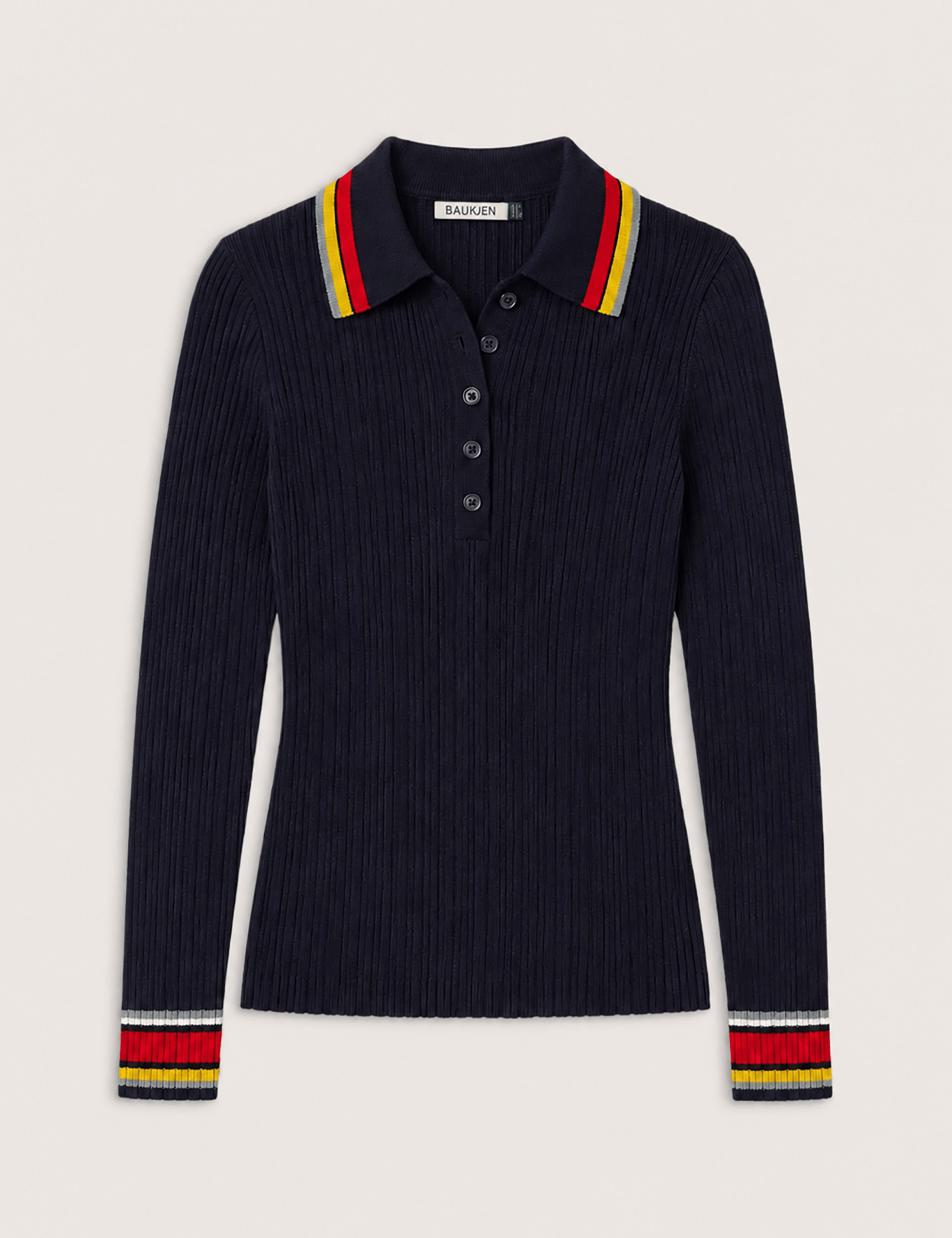 Pure Merino Wool Ribbed Polo Top 2 of 4