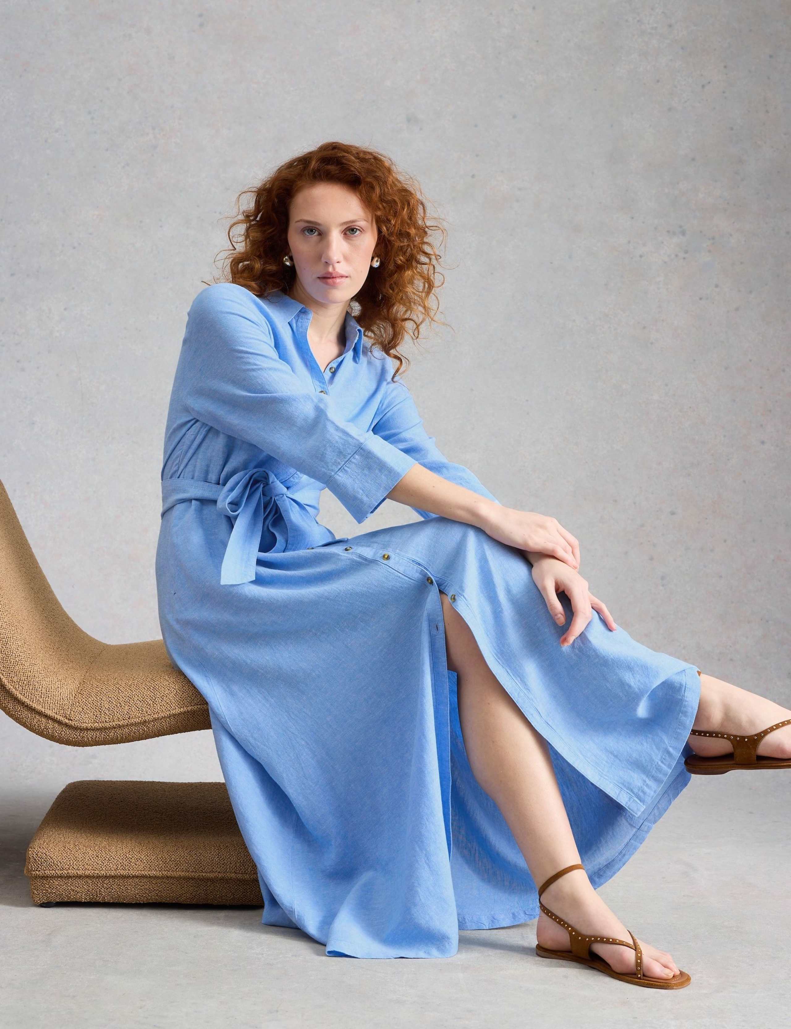 Pure Linen Maxi Shirt Dress 5 of 6