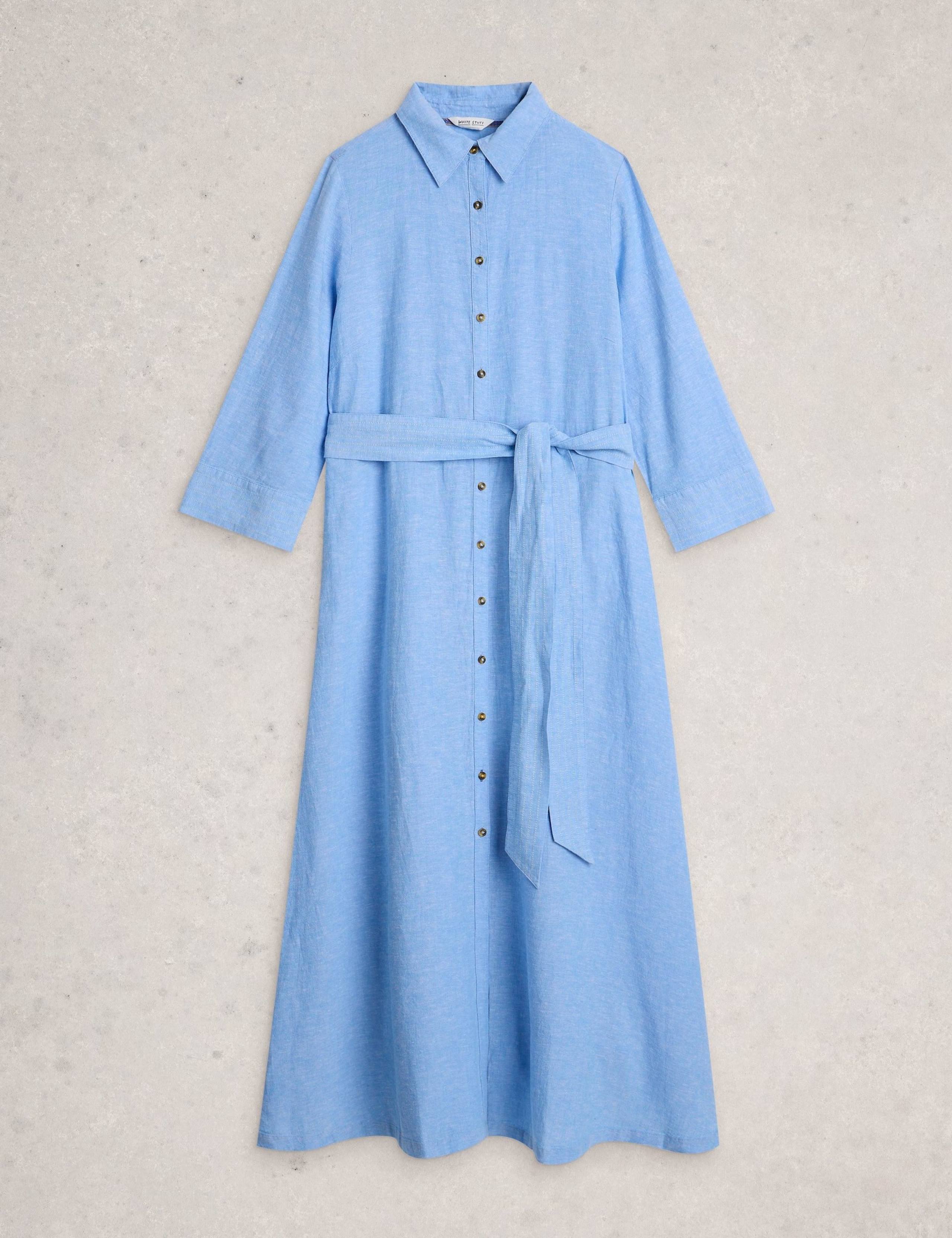 Pure Linen Maxi Shirt Dress 2 of 6