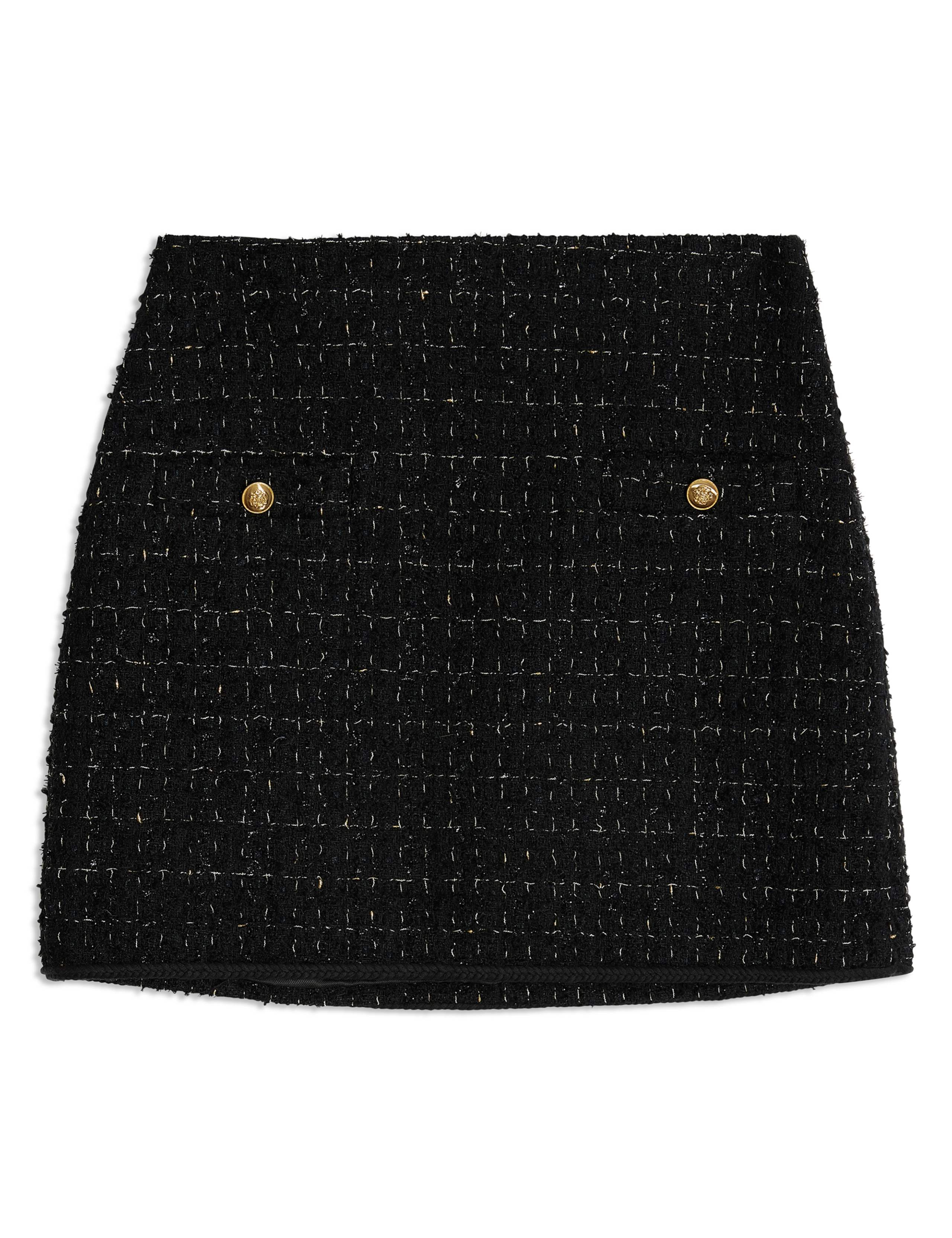 Wool Blend Textured Mini A-Line Skirt 2 of 6
