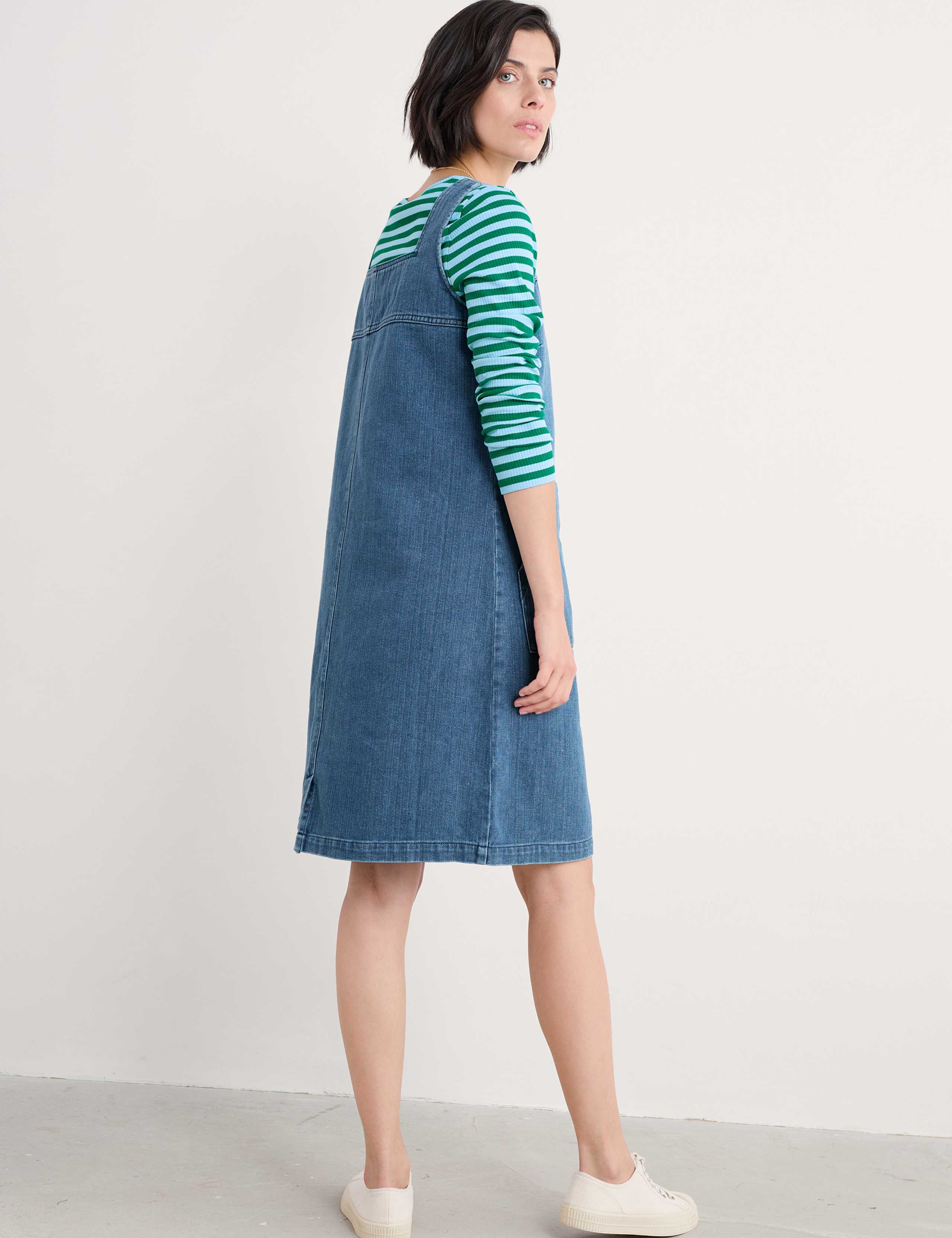 Denim Square Neck Shift Dress 4 of 4