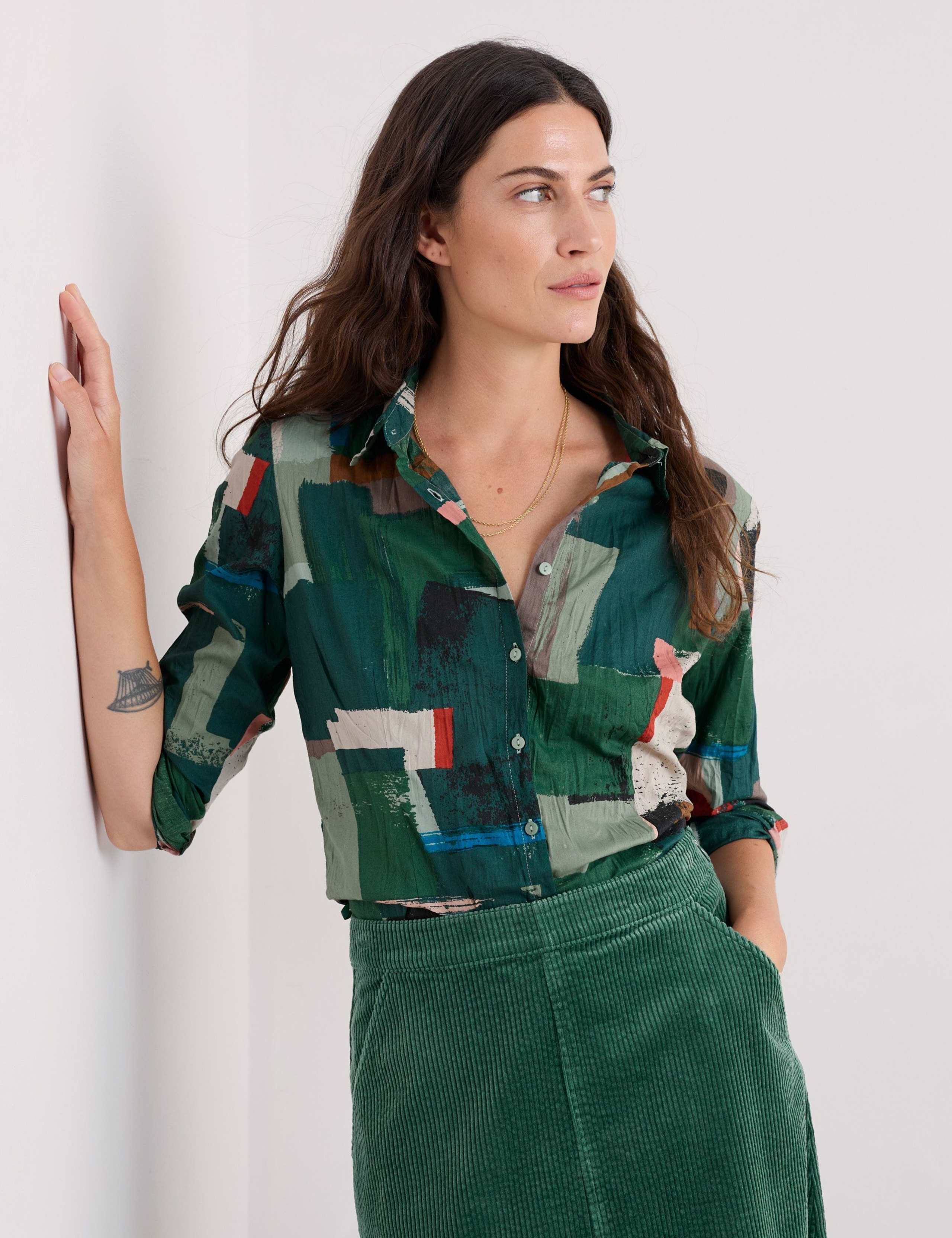 Pure Cotton Geometric Collared Shirt 4 of 6