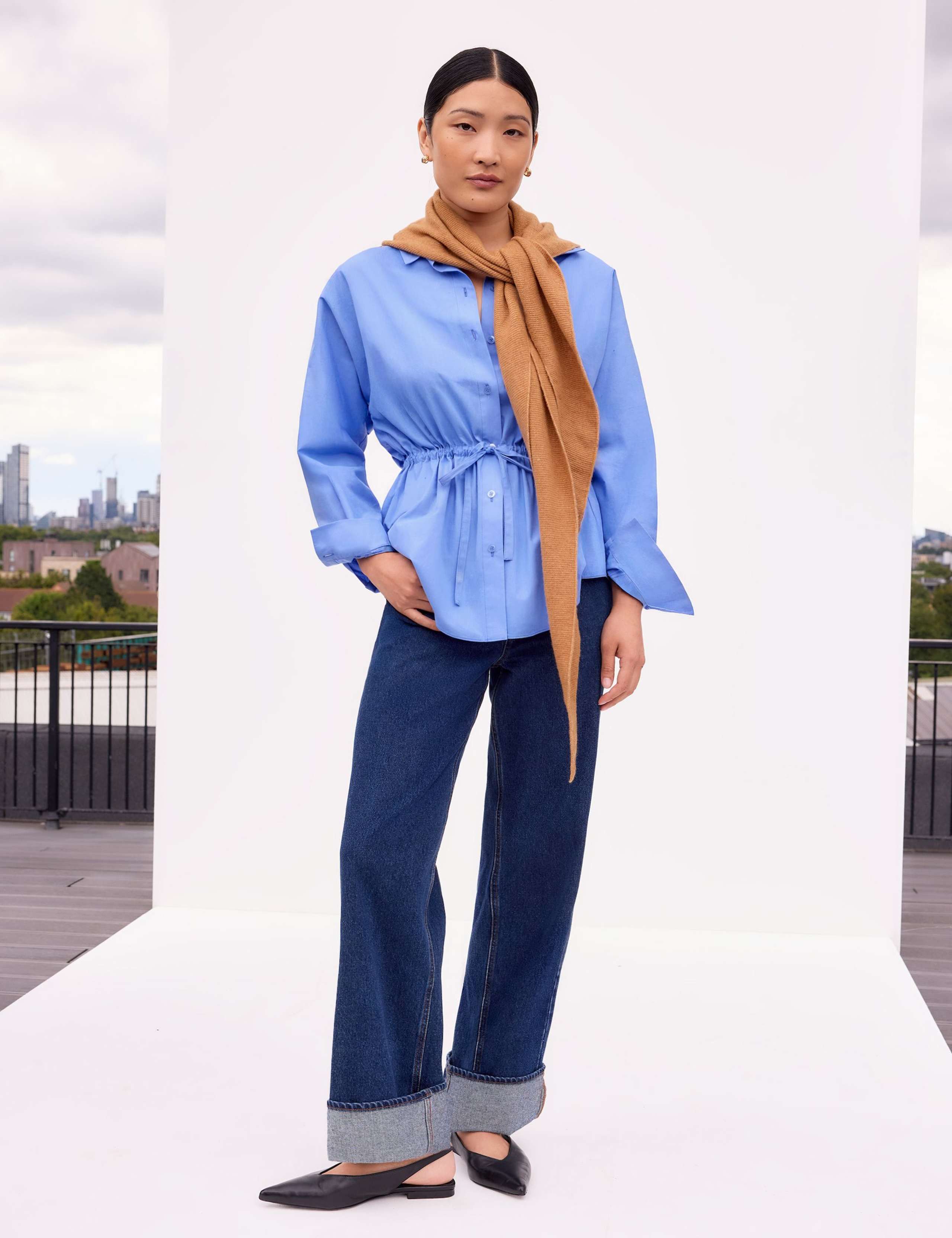 Pure Cotton Poplin Gathered Waist Shirt 2 of 6