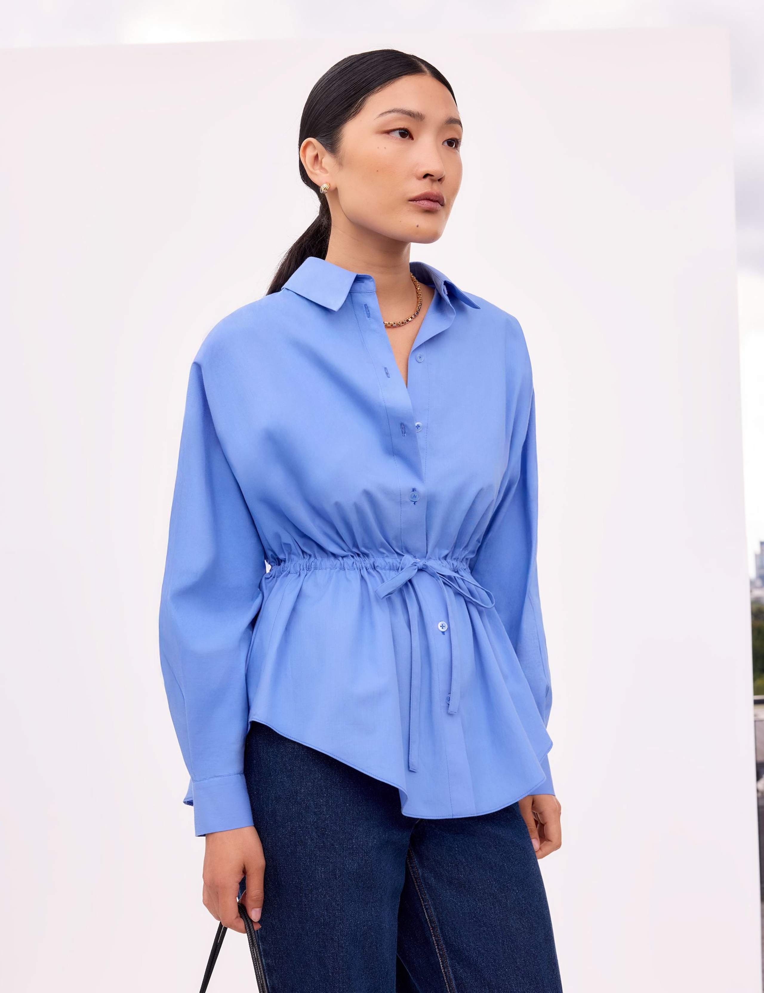 Pure Cotton Poplin Gathered Waist Shirt 4 of 6