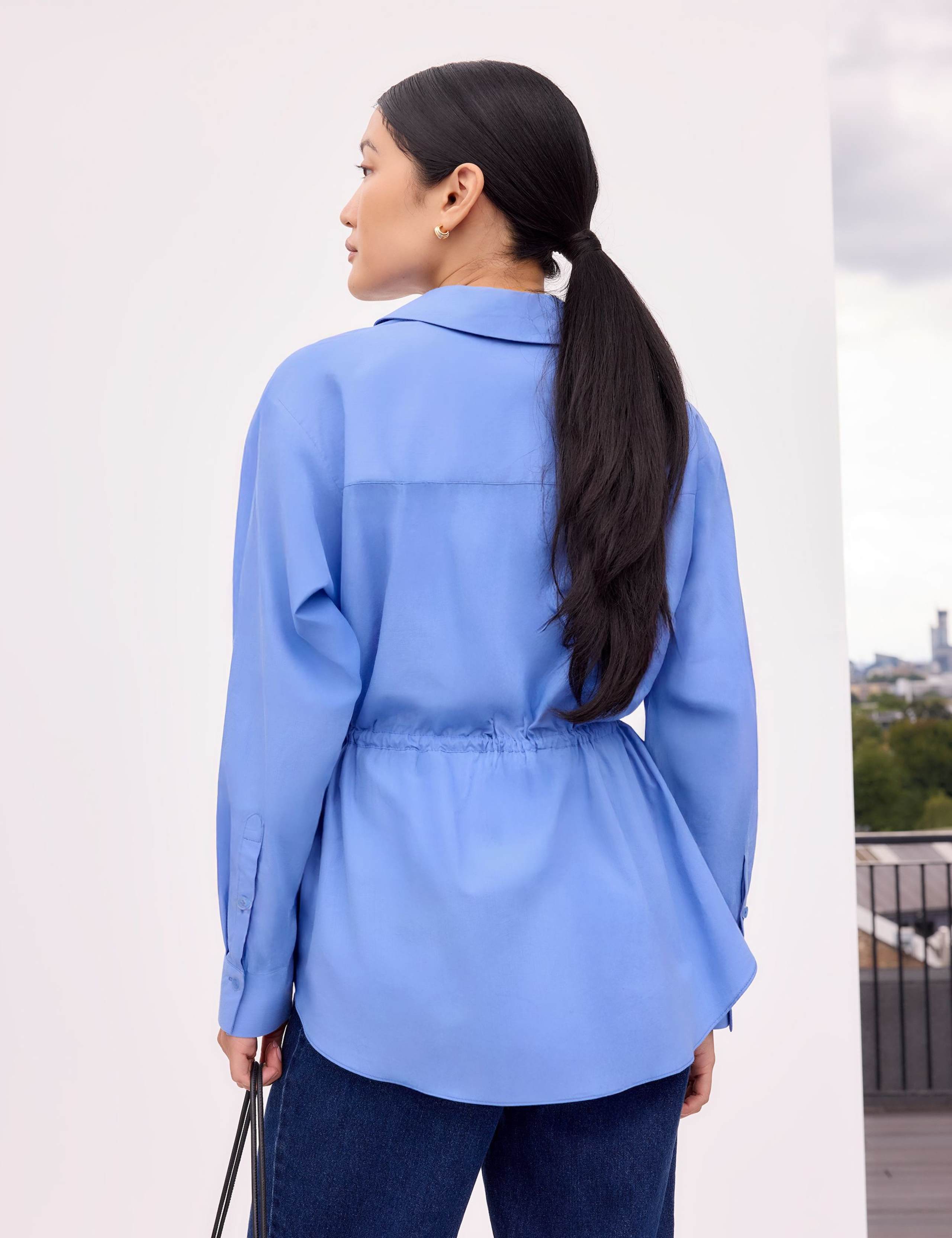 Pure Cotton Poplin Gathered Waist Shirt 5 of 6