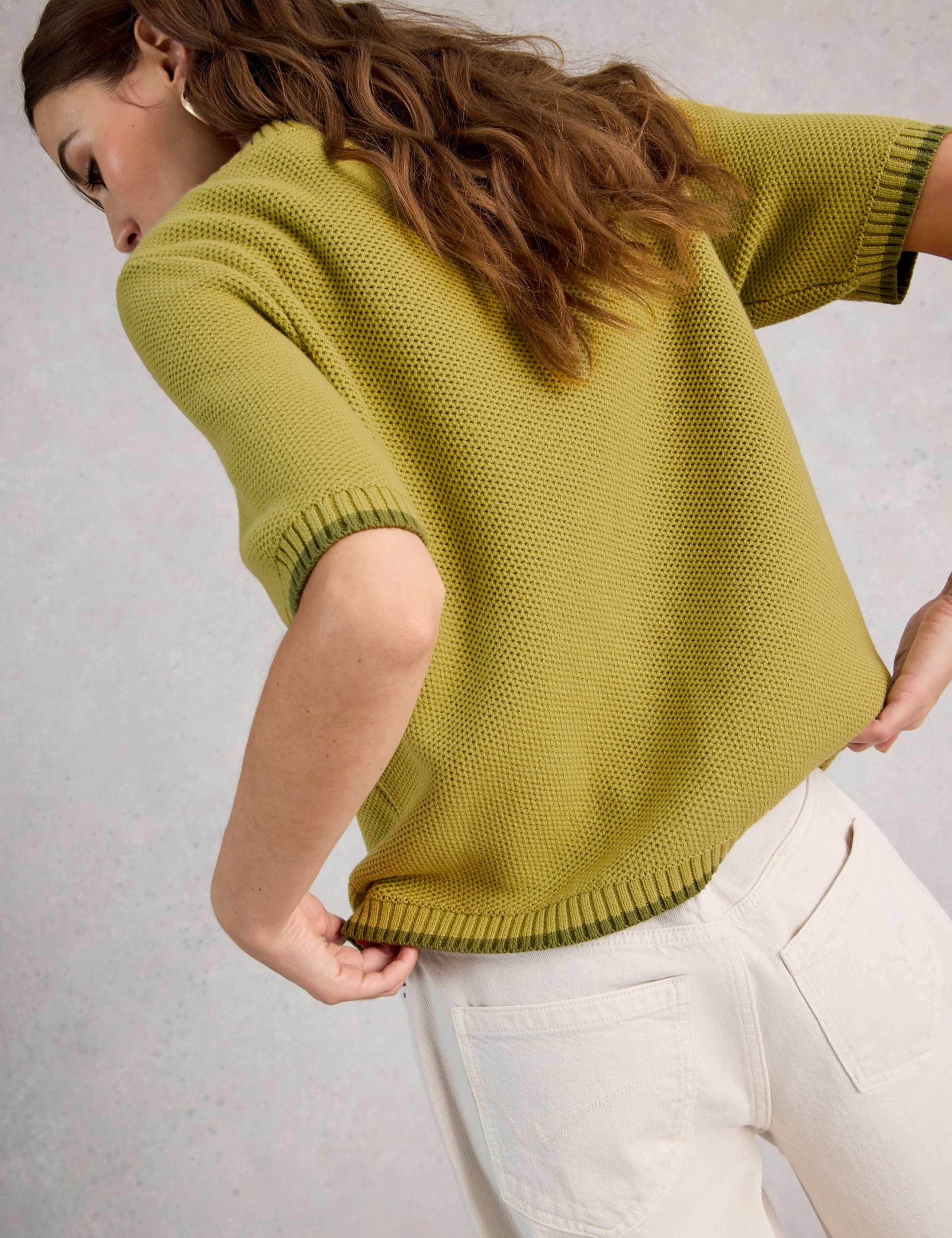 Pure Cotton Textured Short Sleeved Cardigan 4 of 6