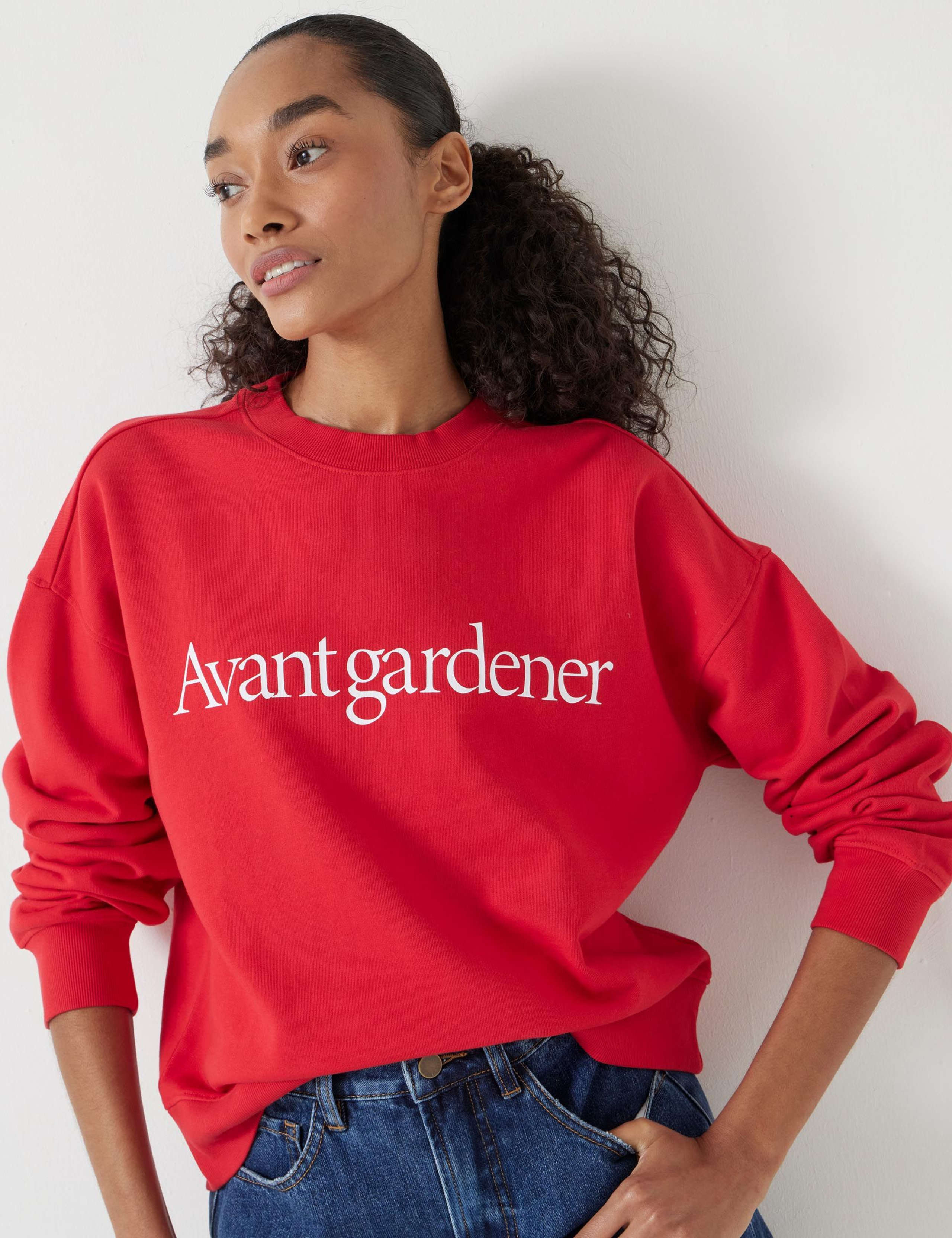 Pure Cotton Slogan Crew Neck Sweatshirt 4 of 5