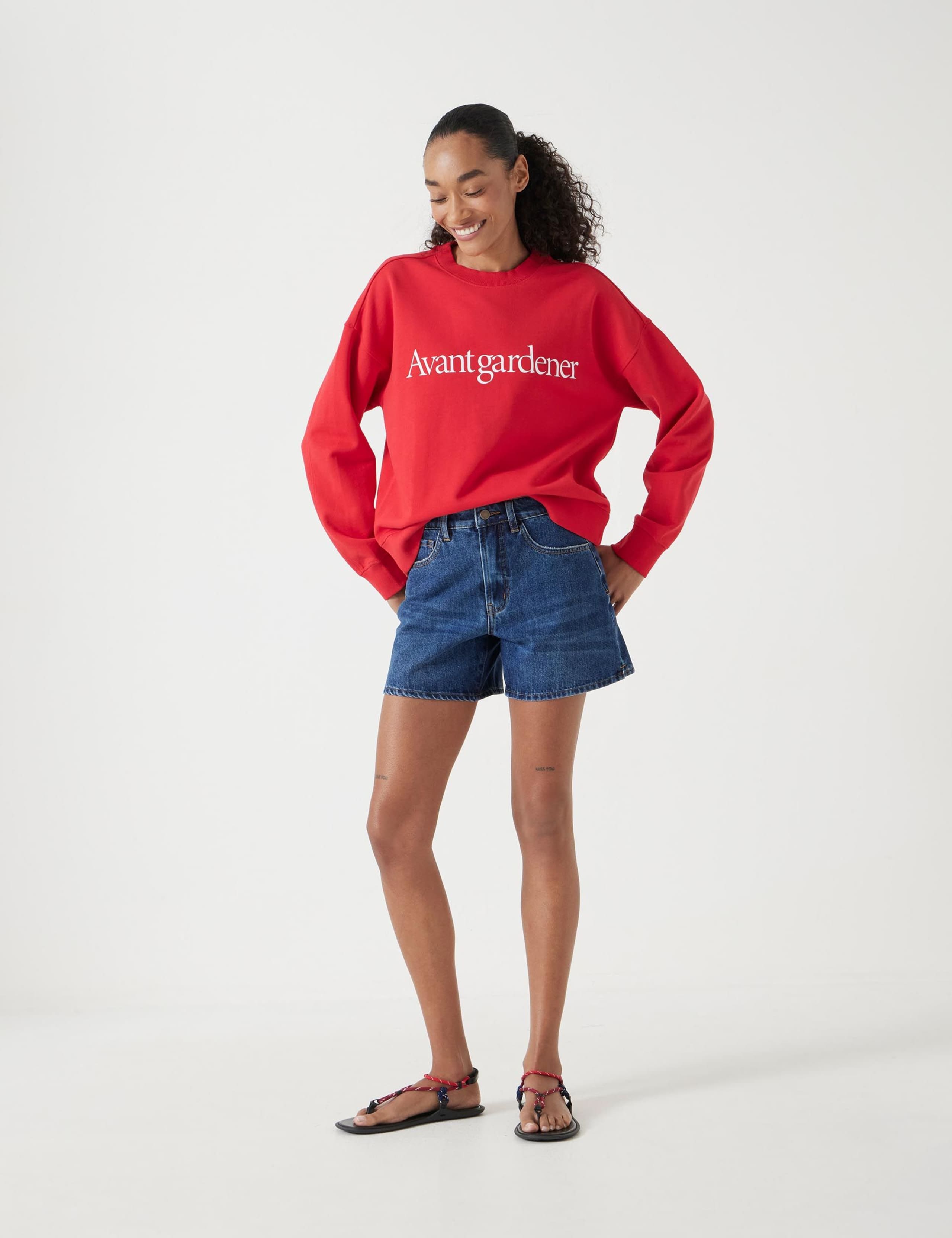 Pure Cotton Slogan Crew Neck Sweatshirt 5 of 5