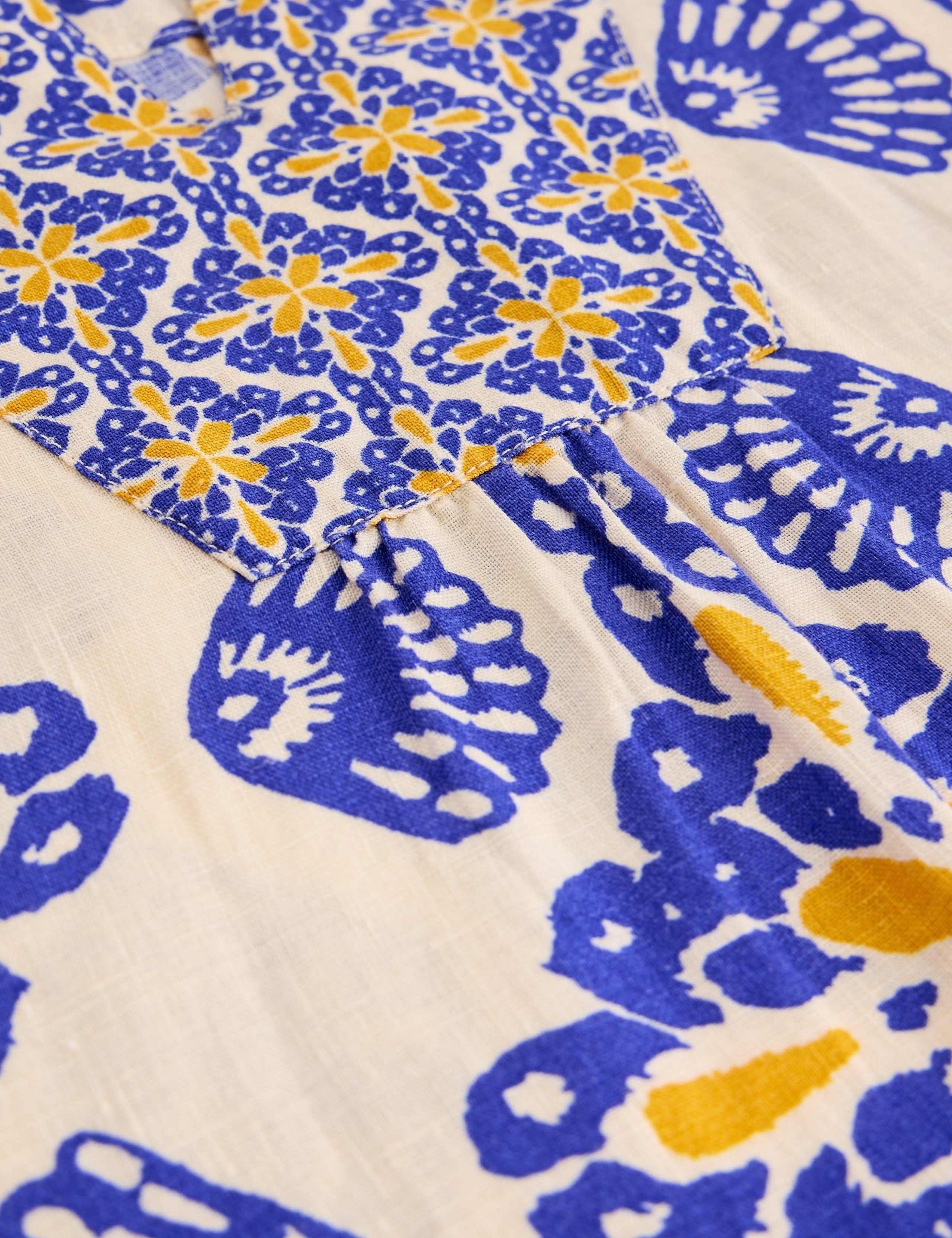 Pure Linen Printed Mini Shift Dress 5 of 6