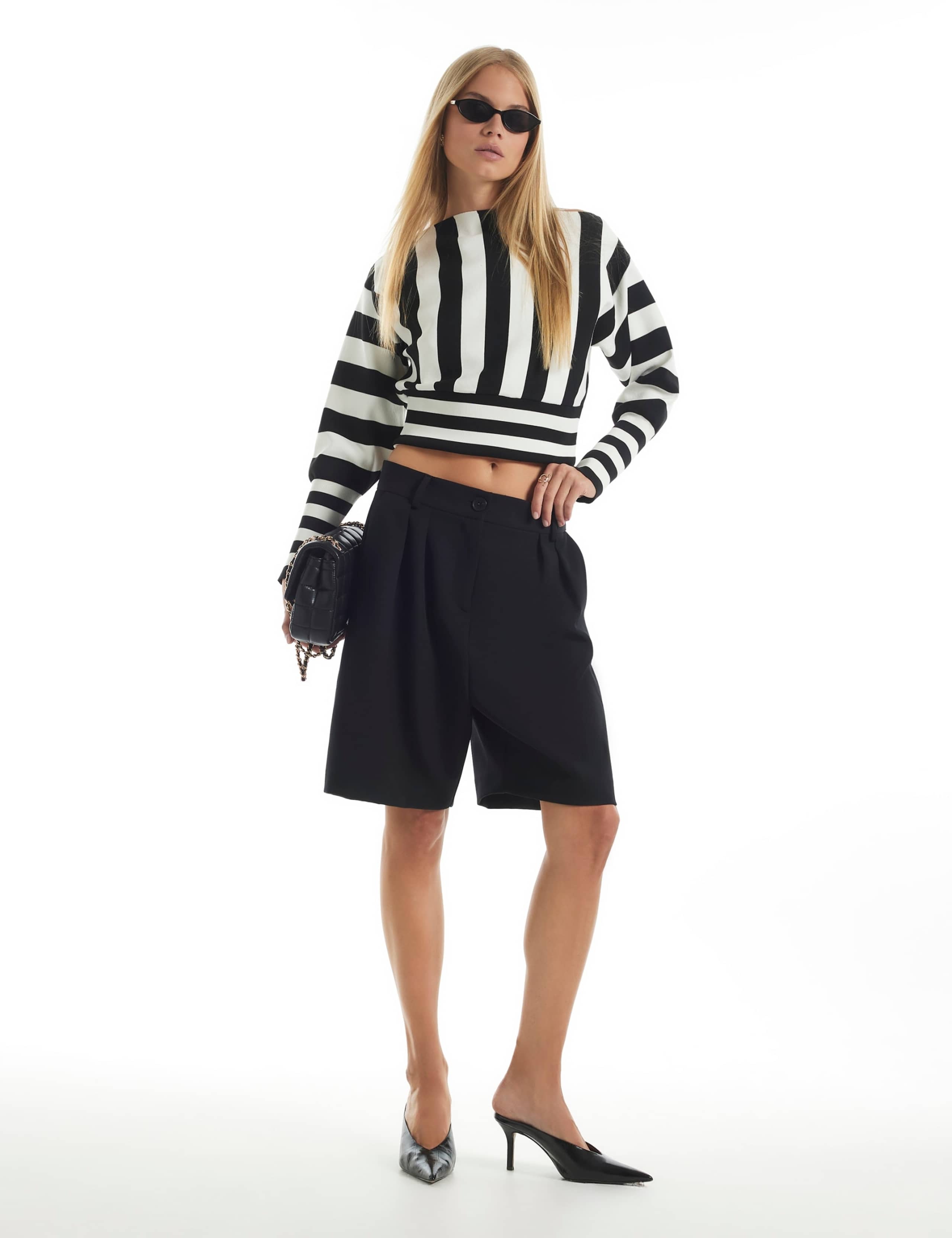 Pure Cotton Striped Batwing Sleeve Jumper 3 of 3