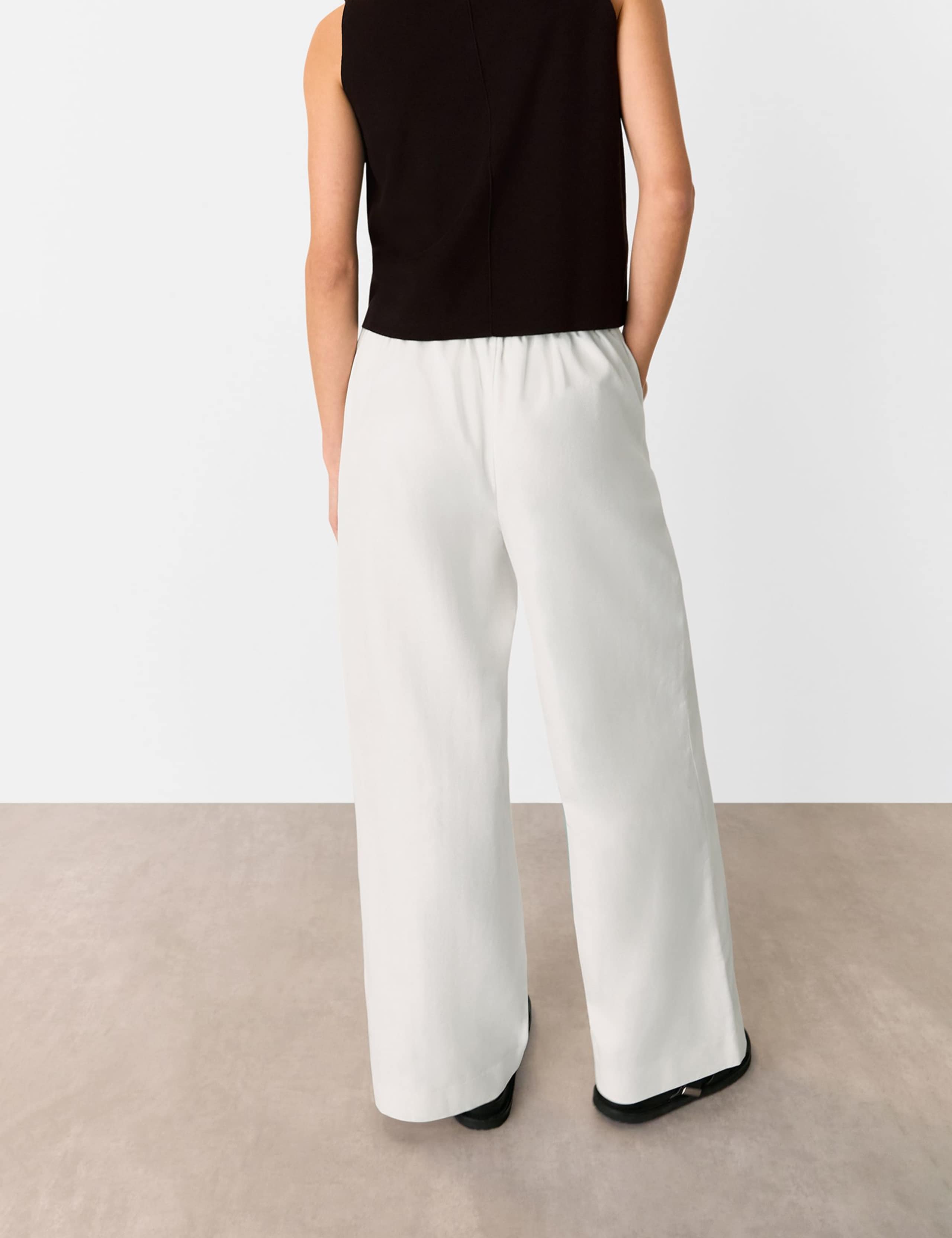 Cotton Rich Drawstring Wide Leg Trousers 4 of 4