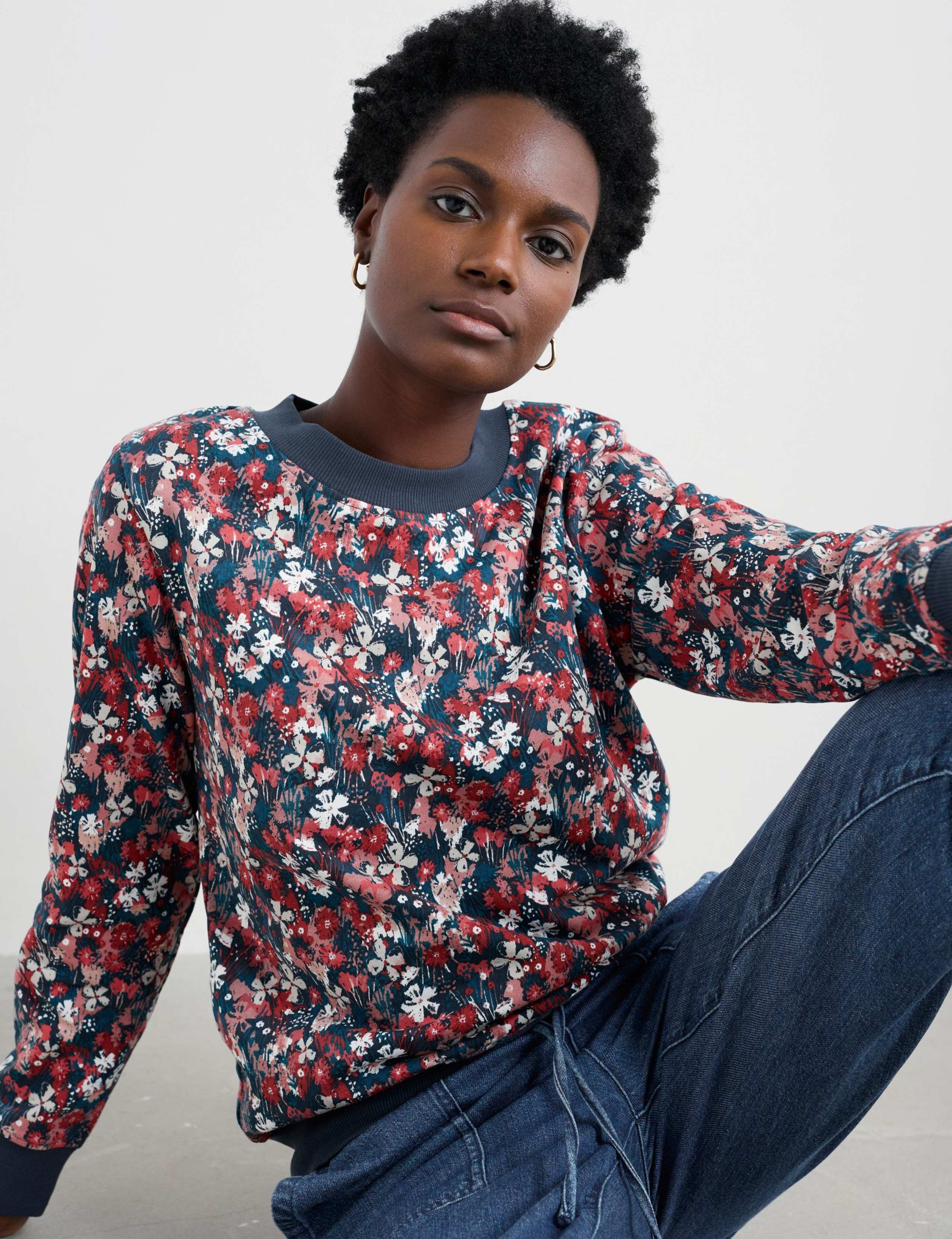 Pure Cotton Floral Sweatshirt 4 of 5