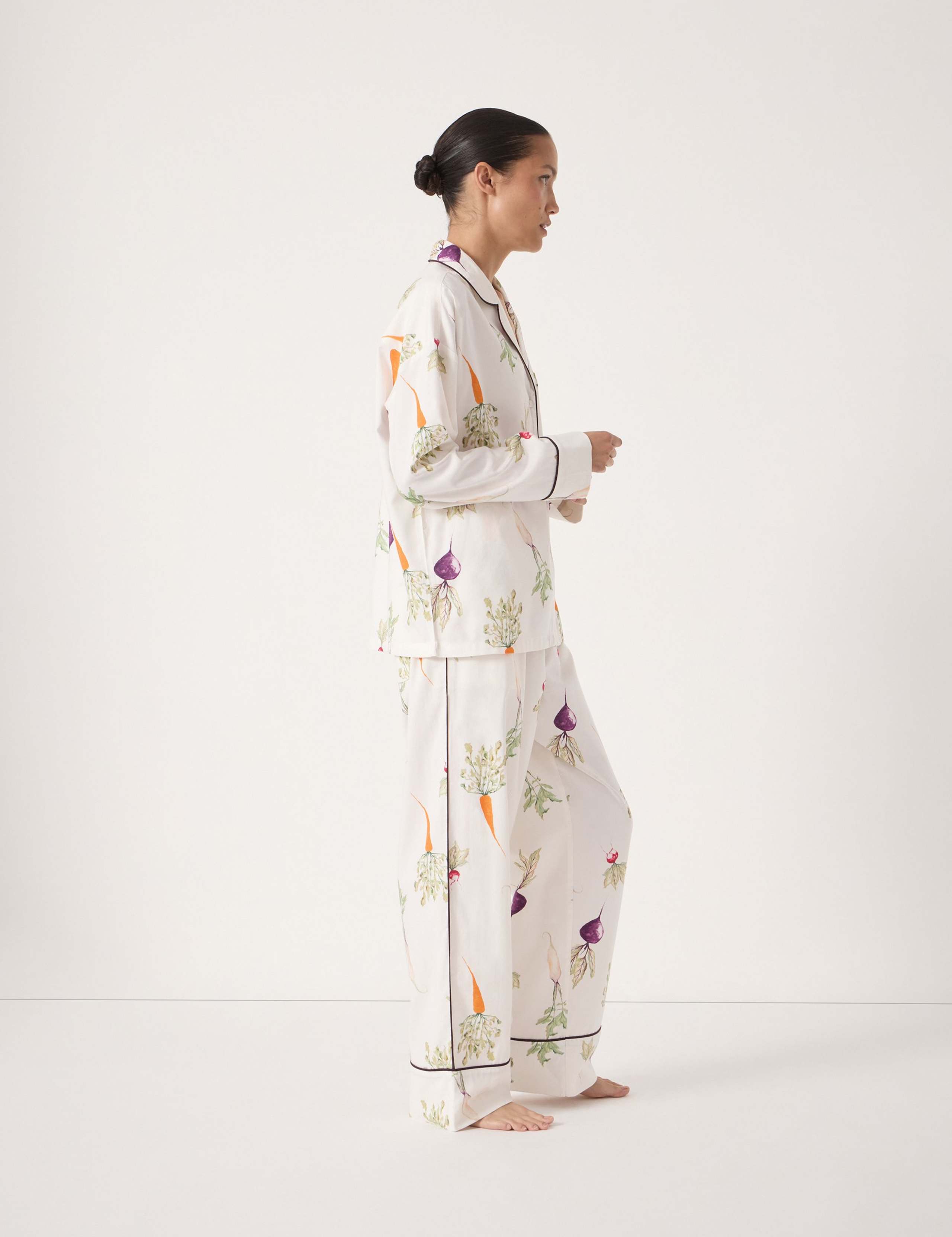 Cotton-Rich Brushed Harvest Print Pyjama Set 2 of 4