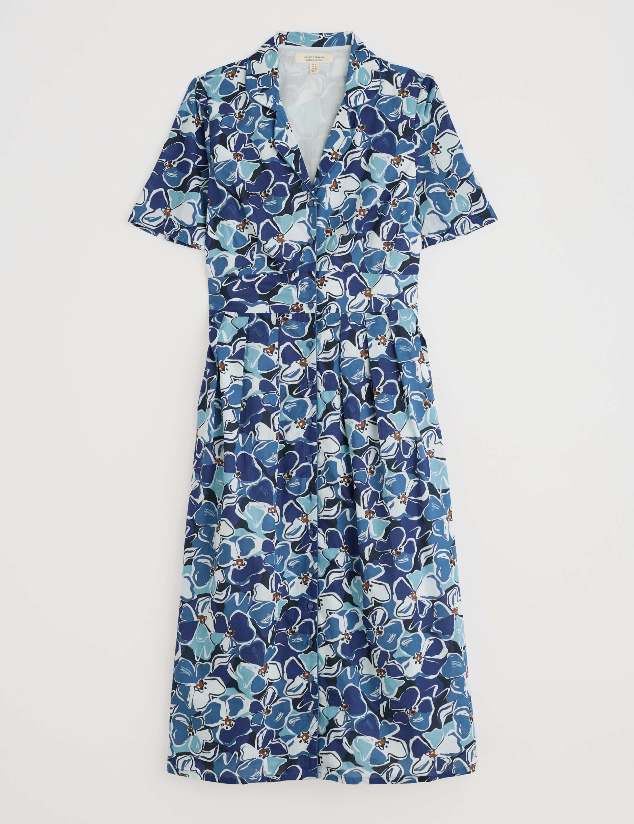 Pure Cotton Floral Midi Waisted Dress 2 of 4