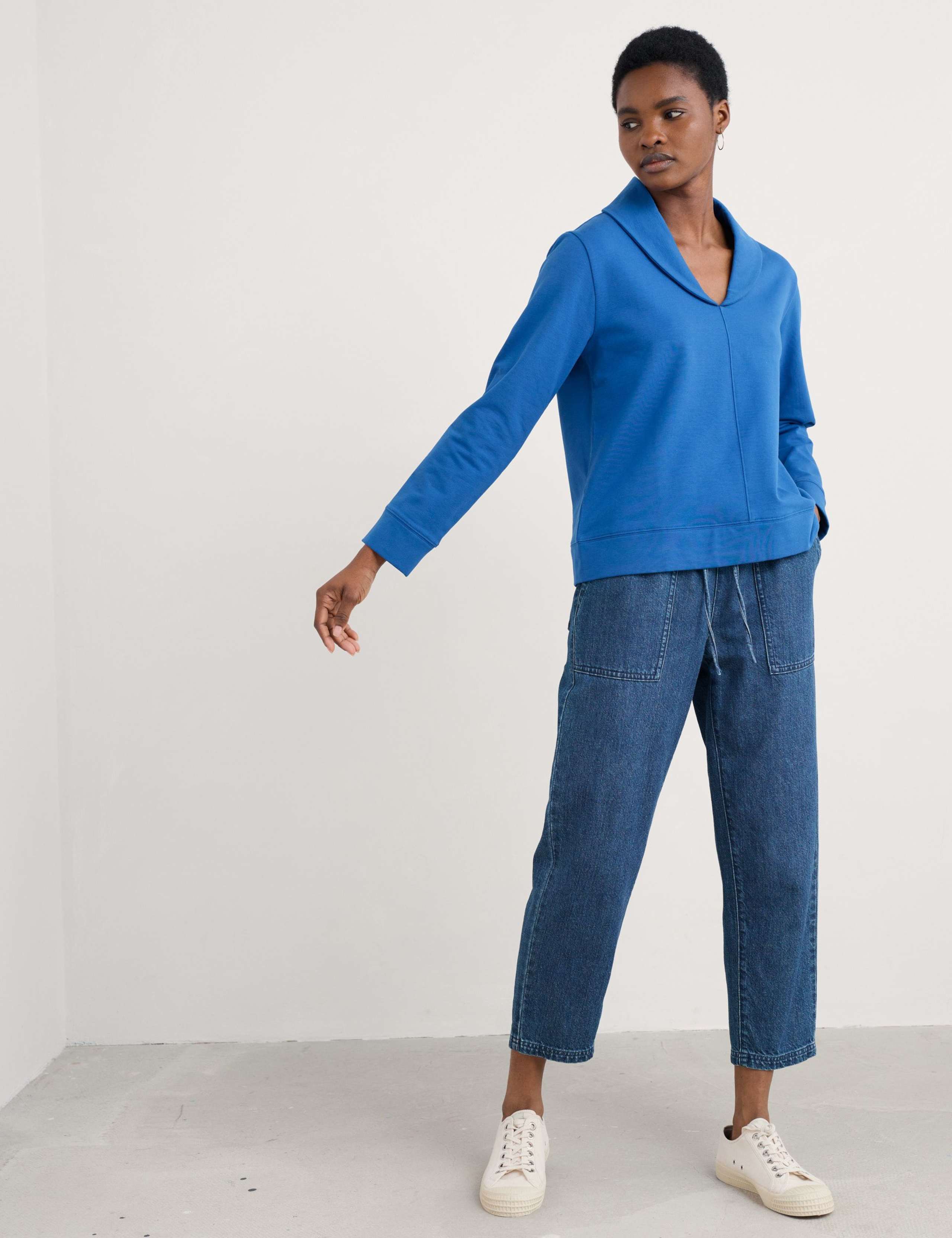 Cotton Rich Shawl Neck Sweatshirt 1 of 5