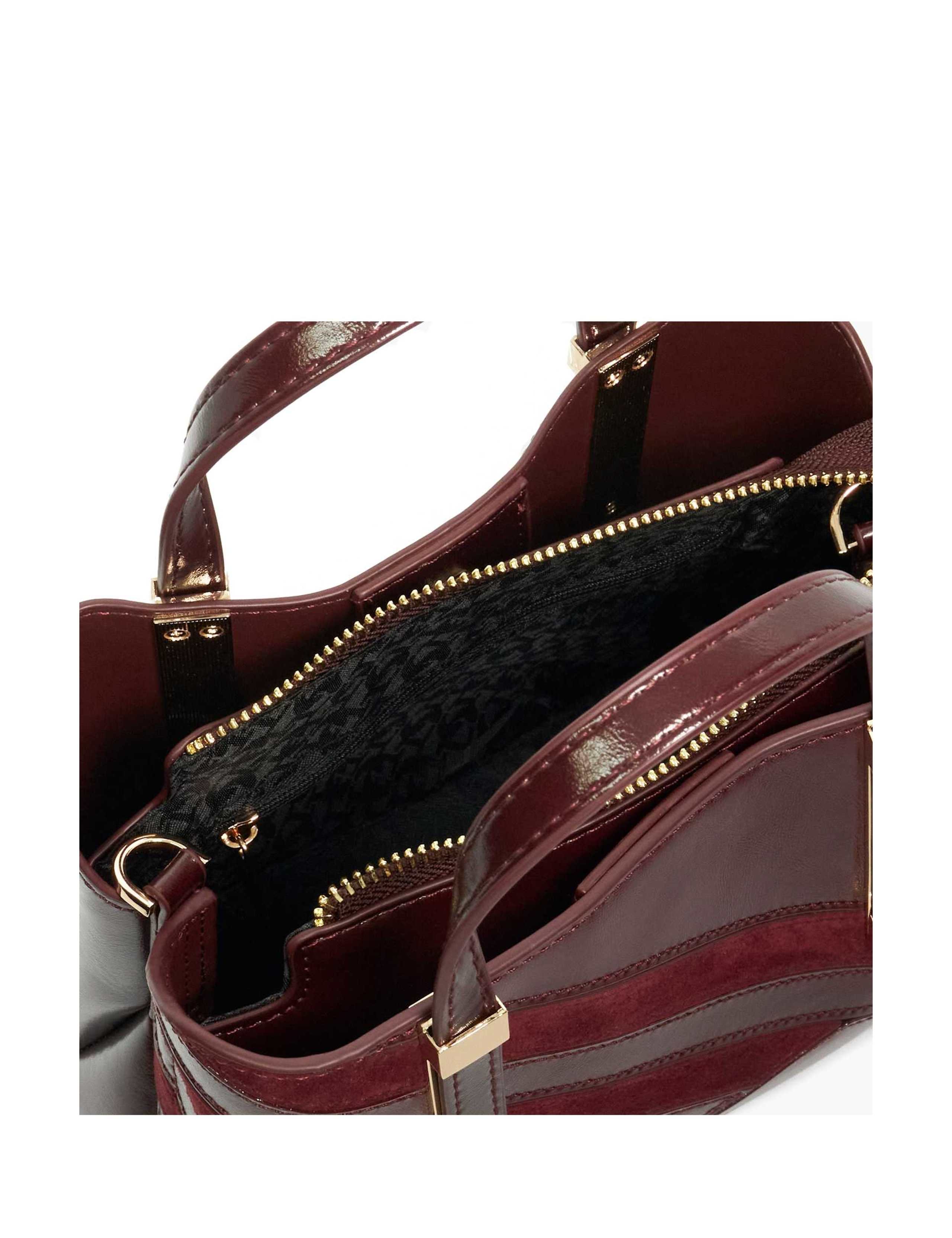 Leather Blend Striped Textured Tote Bag 5 of 5