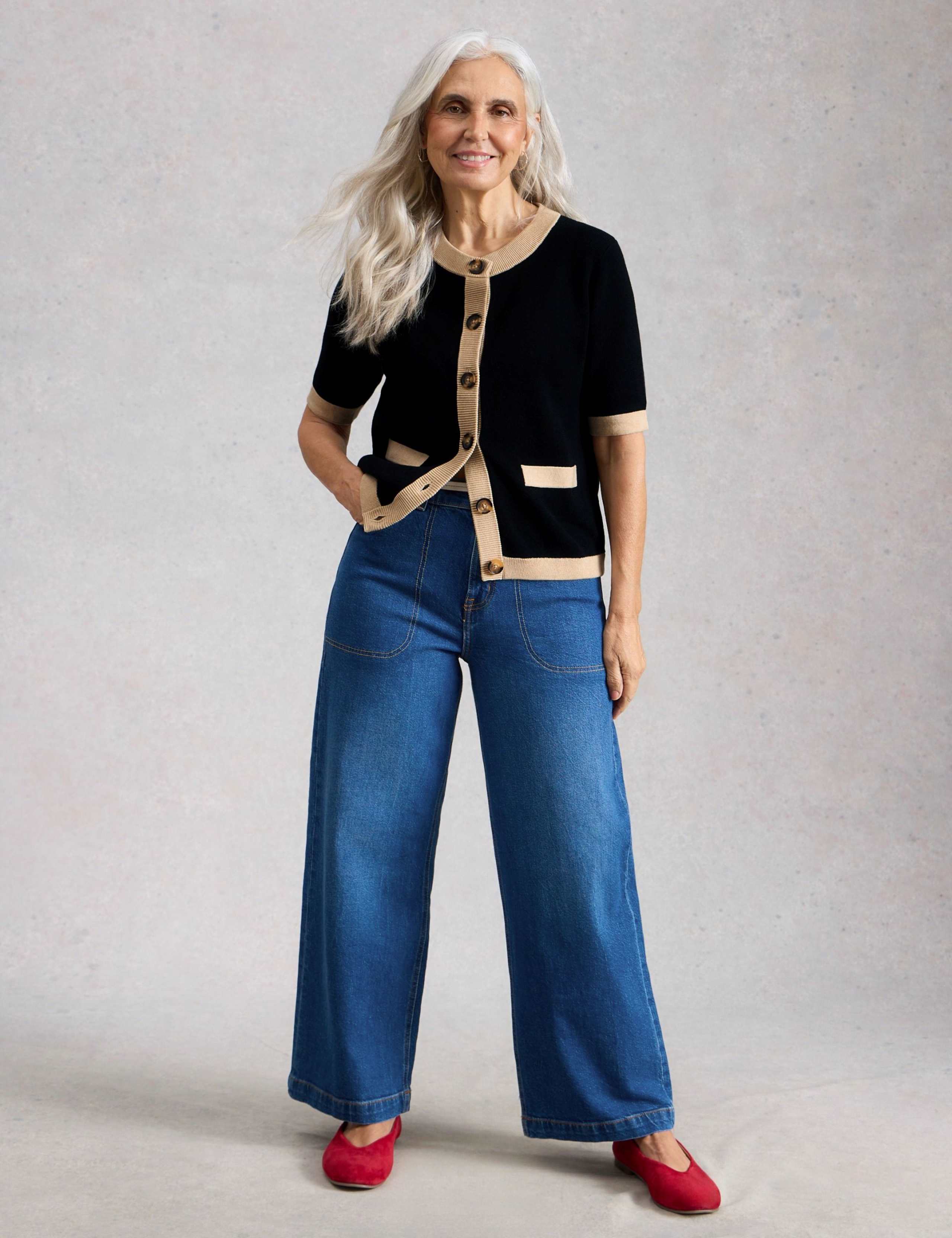 Pure Cotton Crew Neck Button Front Cardigan 1 of 6