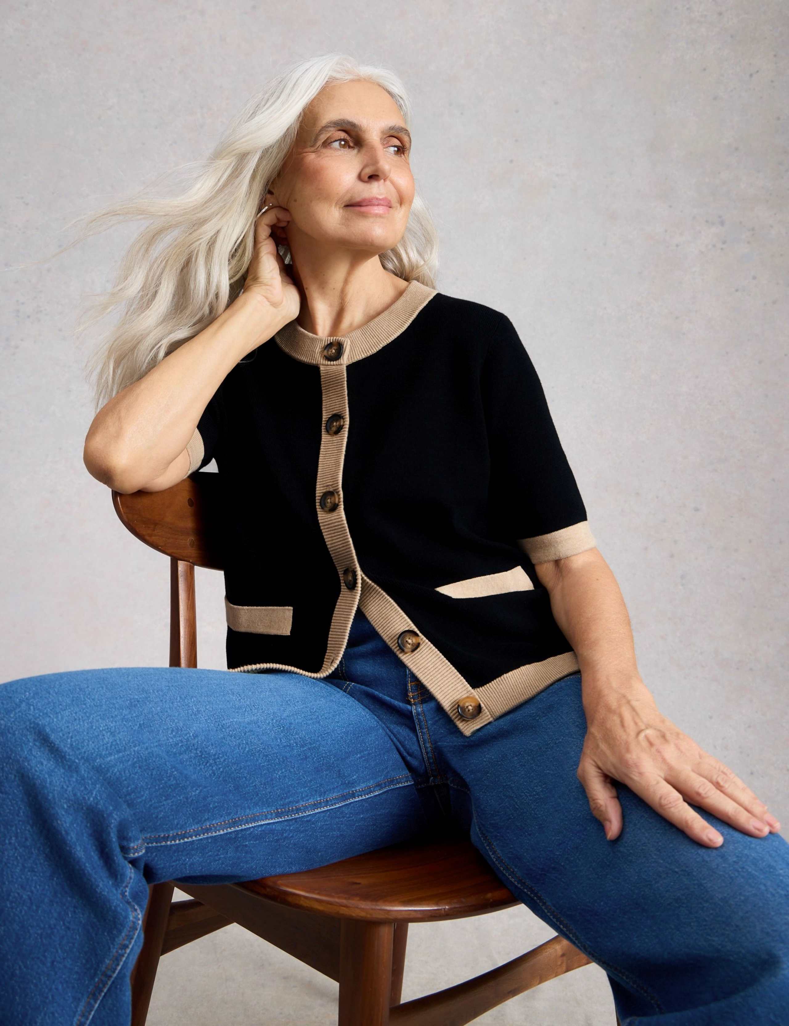 Pure Cotton Crew Neck Button Front Cardigan 5 of 6