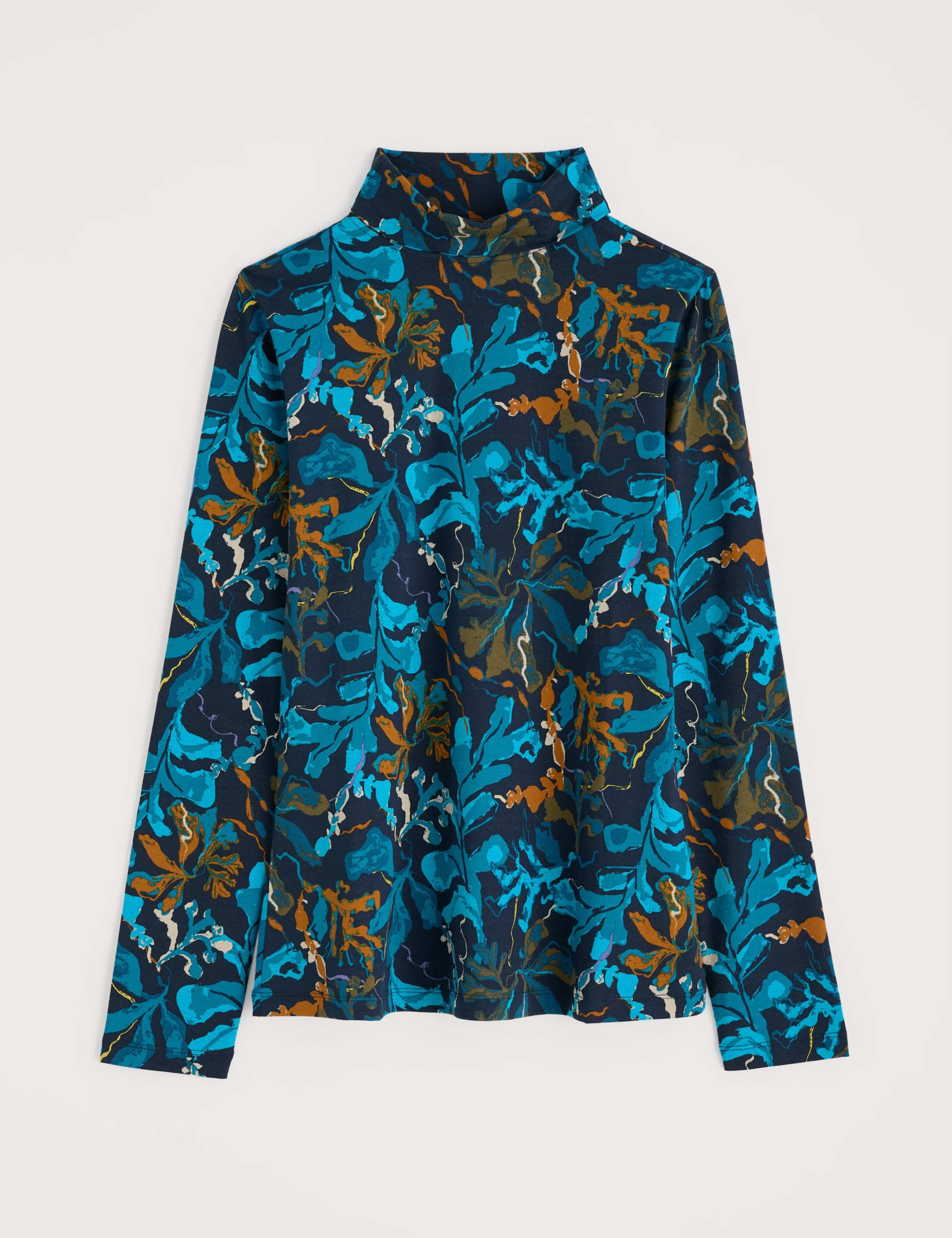 Cotton Rich Floral Funnel Neck Top 2 of 5