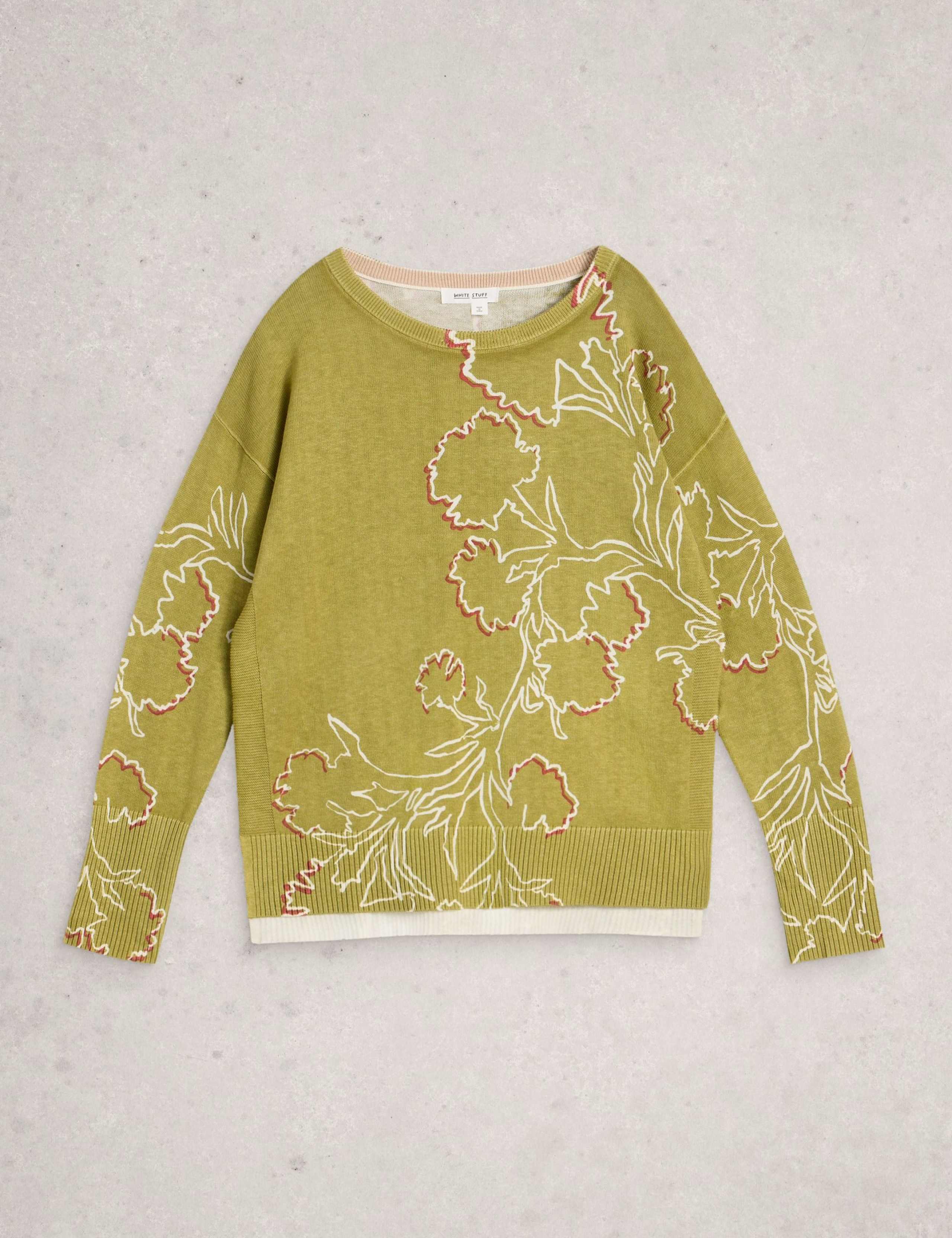 Cotton Rich Printed Round Neck Jumper 2 of 6