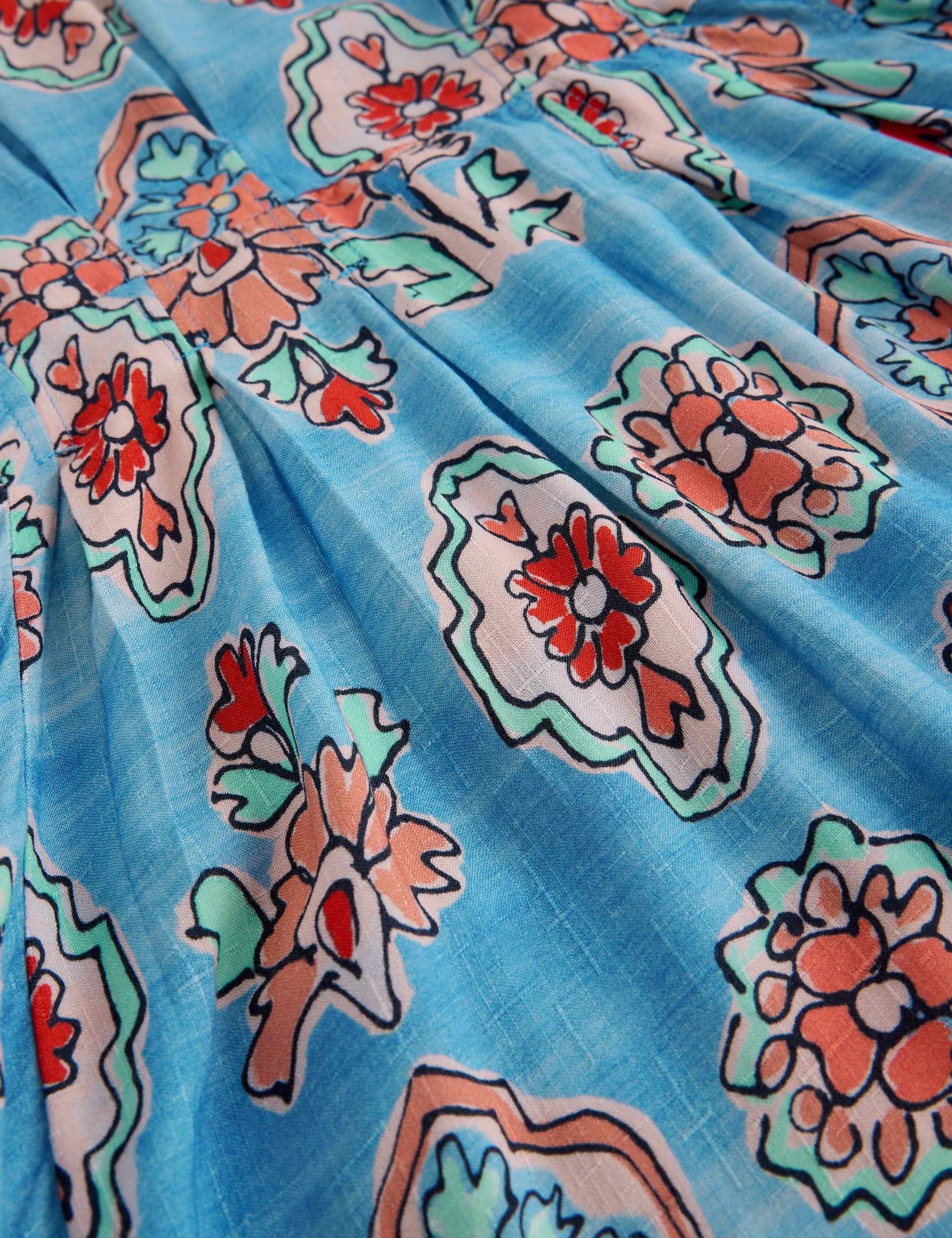 Floral V-Neck Midi Skater Dress 5 of 6