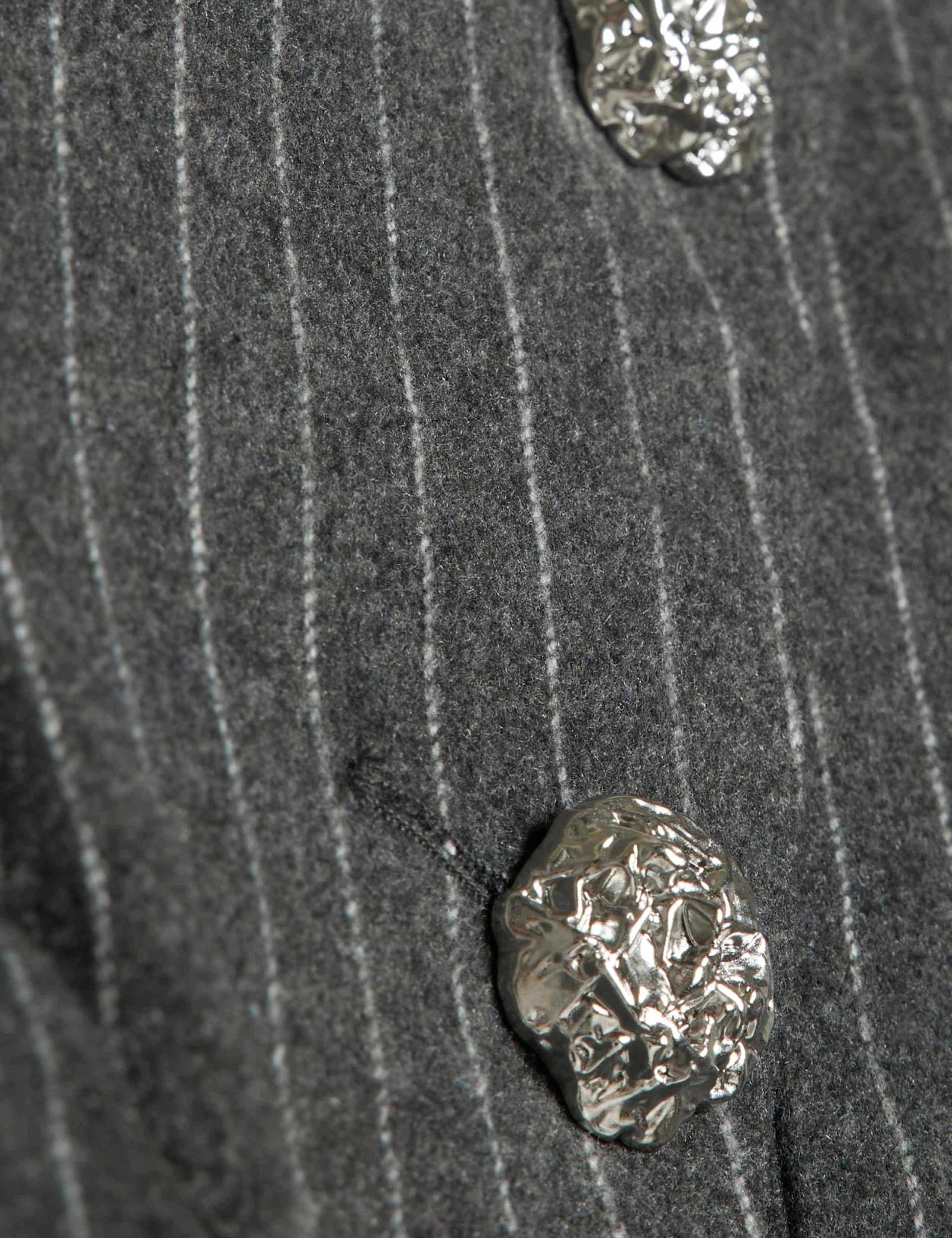 Pinstripe Asymmetric Placket Blazer 5 of 6