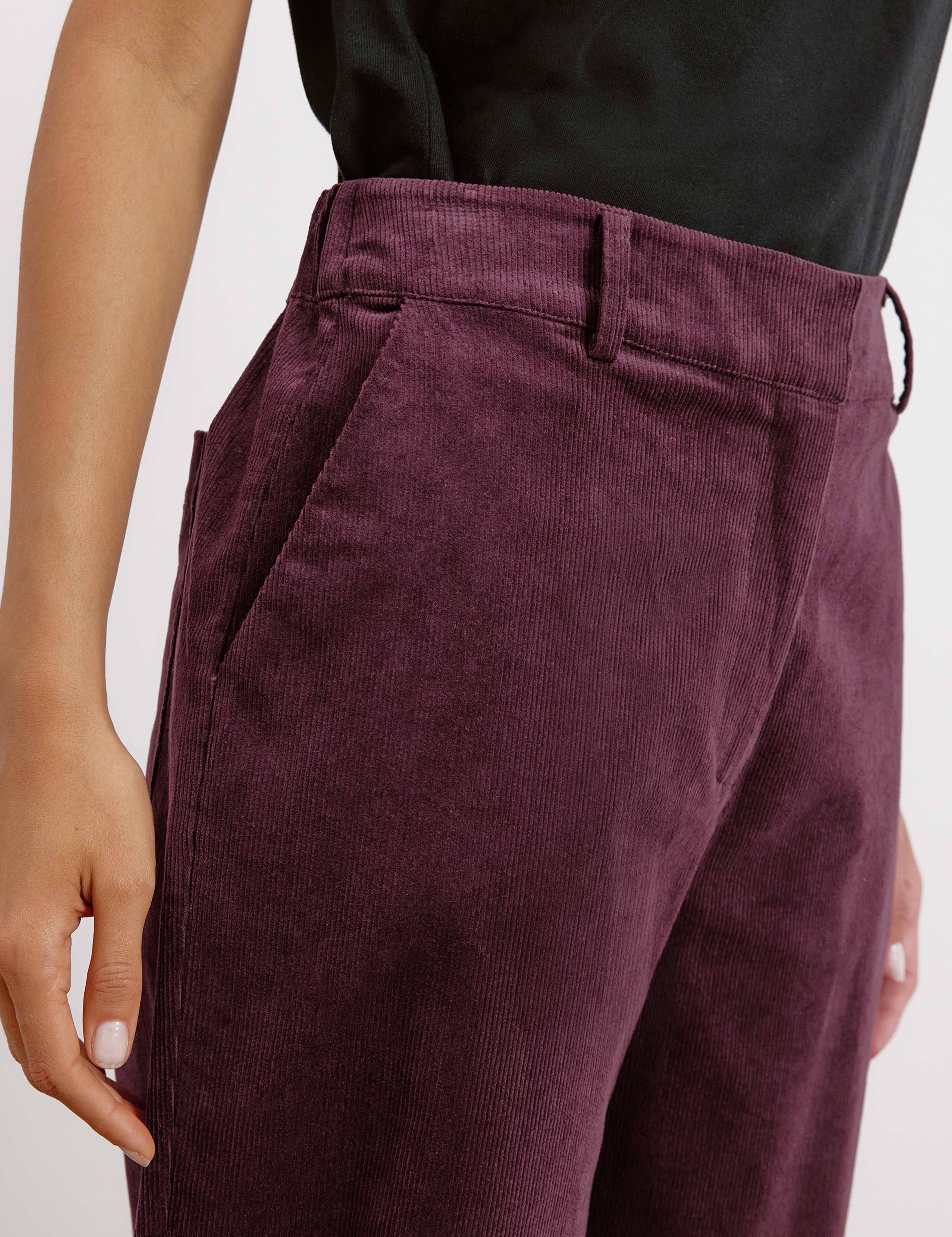 Cord Wide Leg Ankle Grazer Trousers 3 of 5