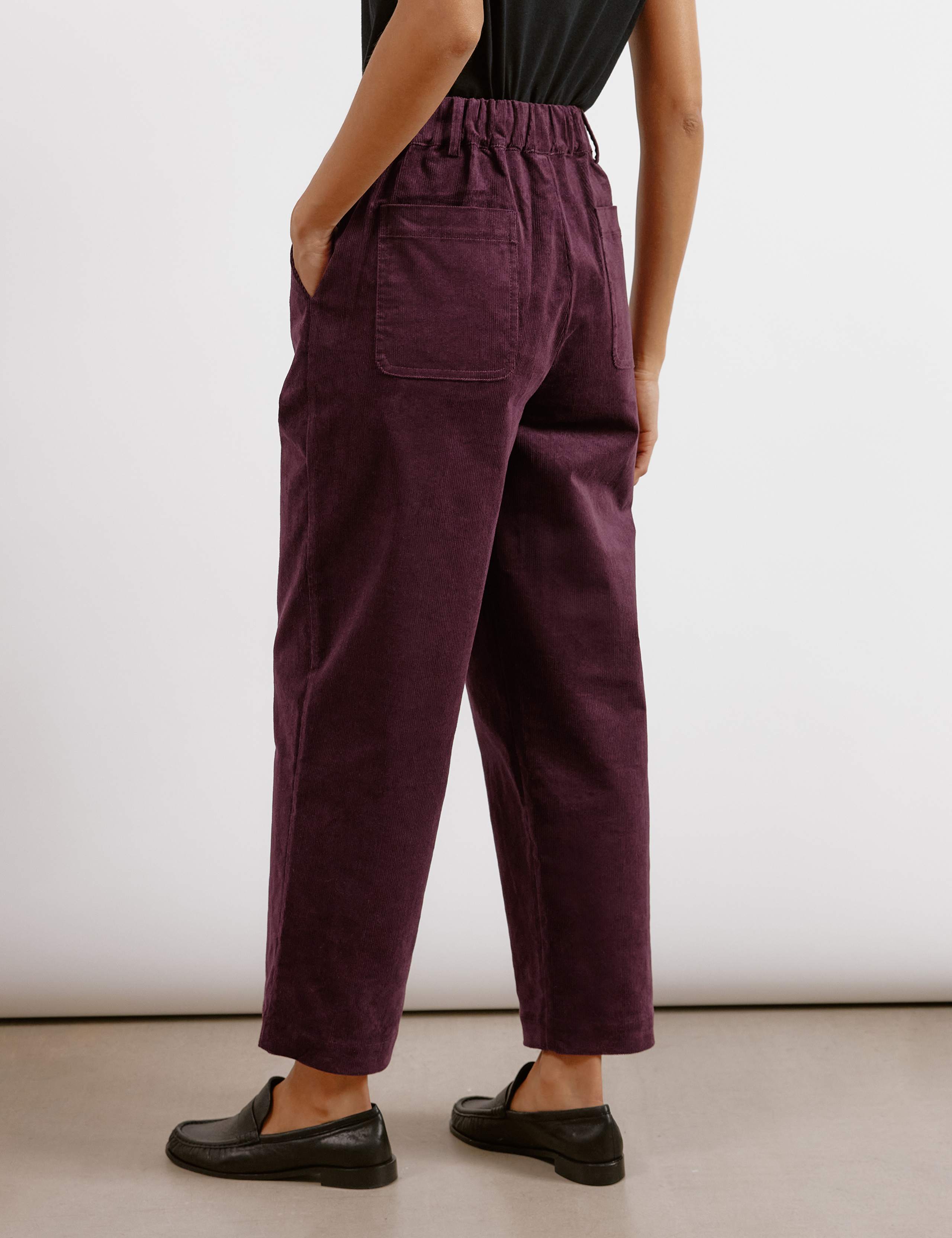 Cord Wide Leg Ankle Grazer Trousers 4 of 5