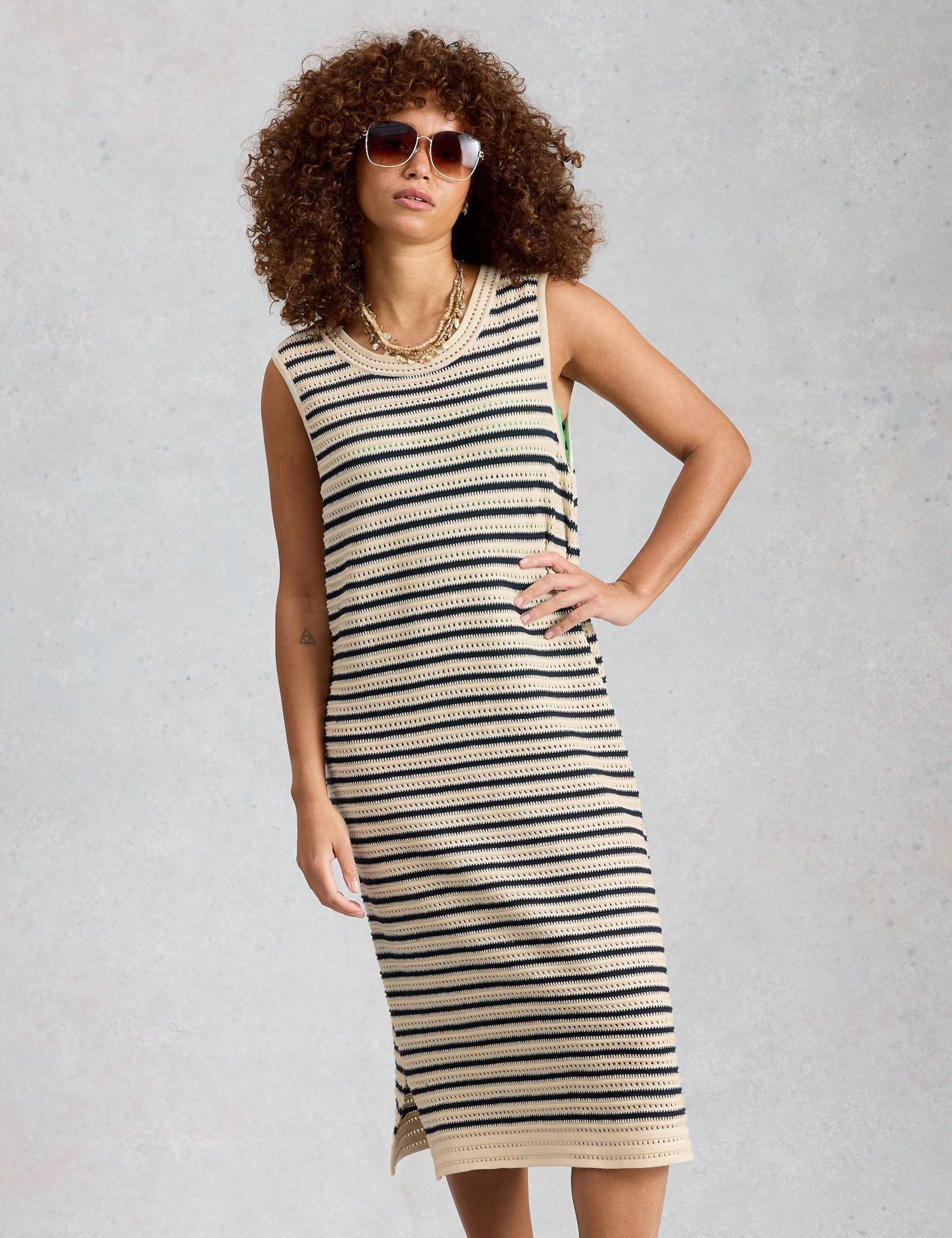 Pure Cotton Crochet Style Midi Beach Dress 3 of 6