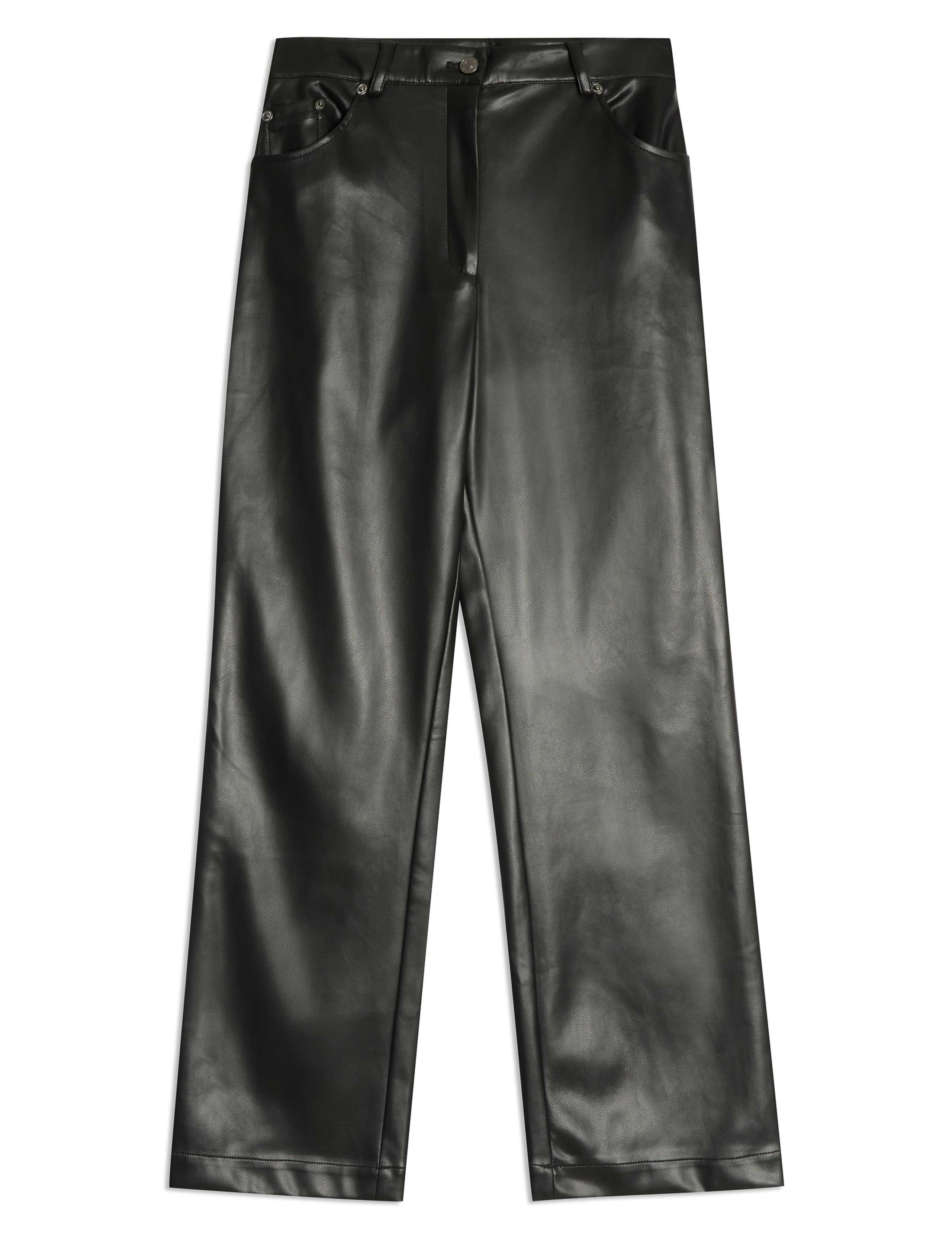Faux Leather Mid Rise Slim Fit Jeans 1 of 5