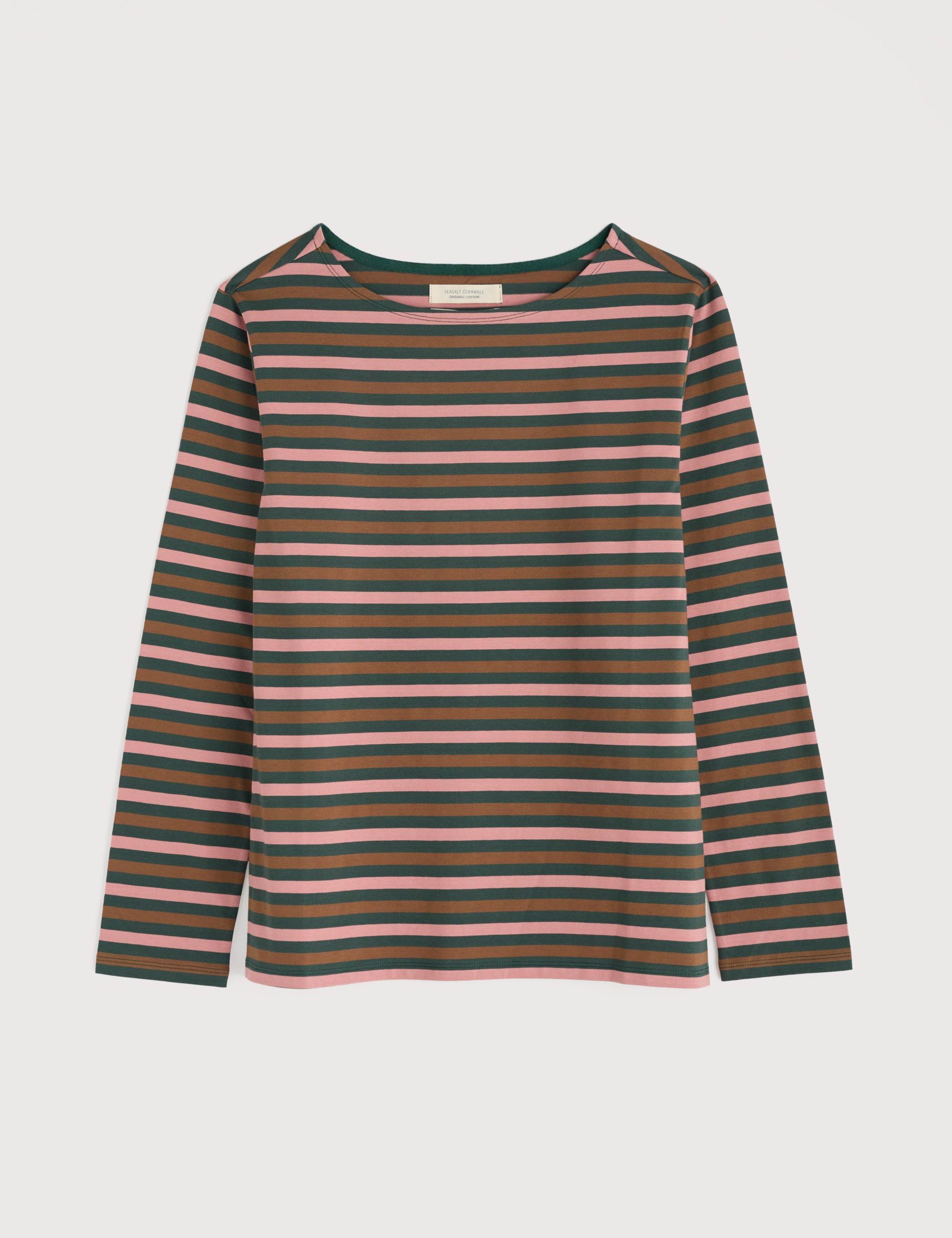 Pure Cotton Striped Slash Neck Top 2 of 5