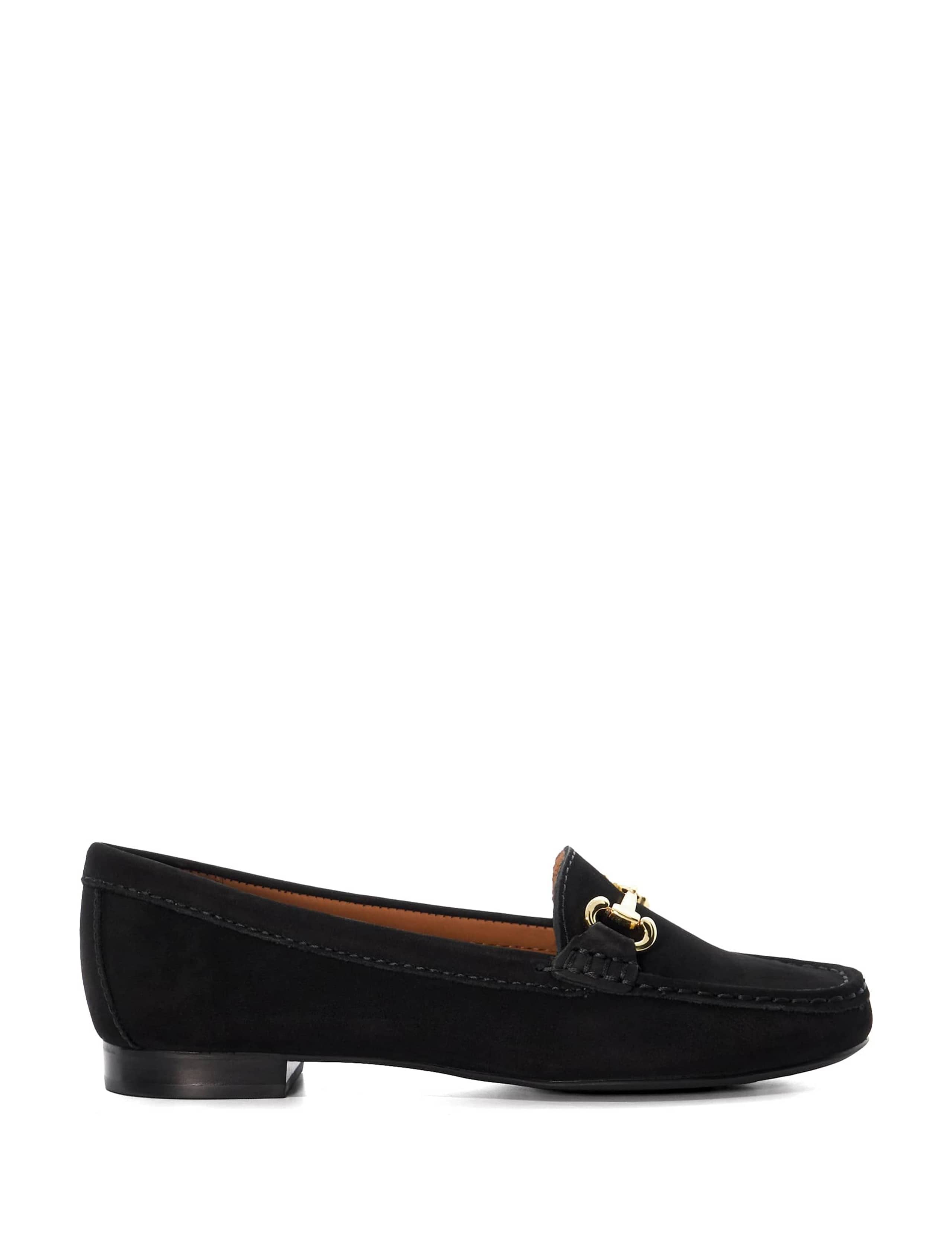 Leather Slip On Block Heel Loafers 2 of 6