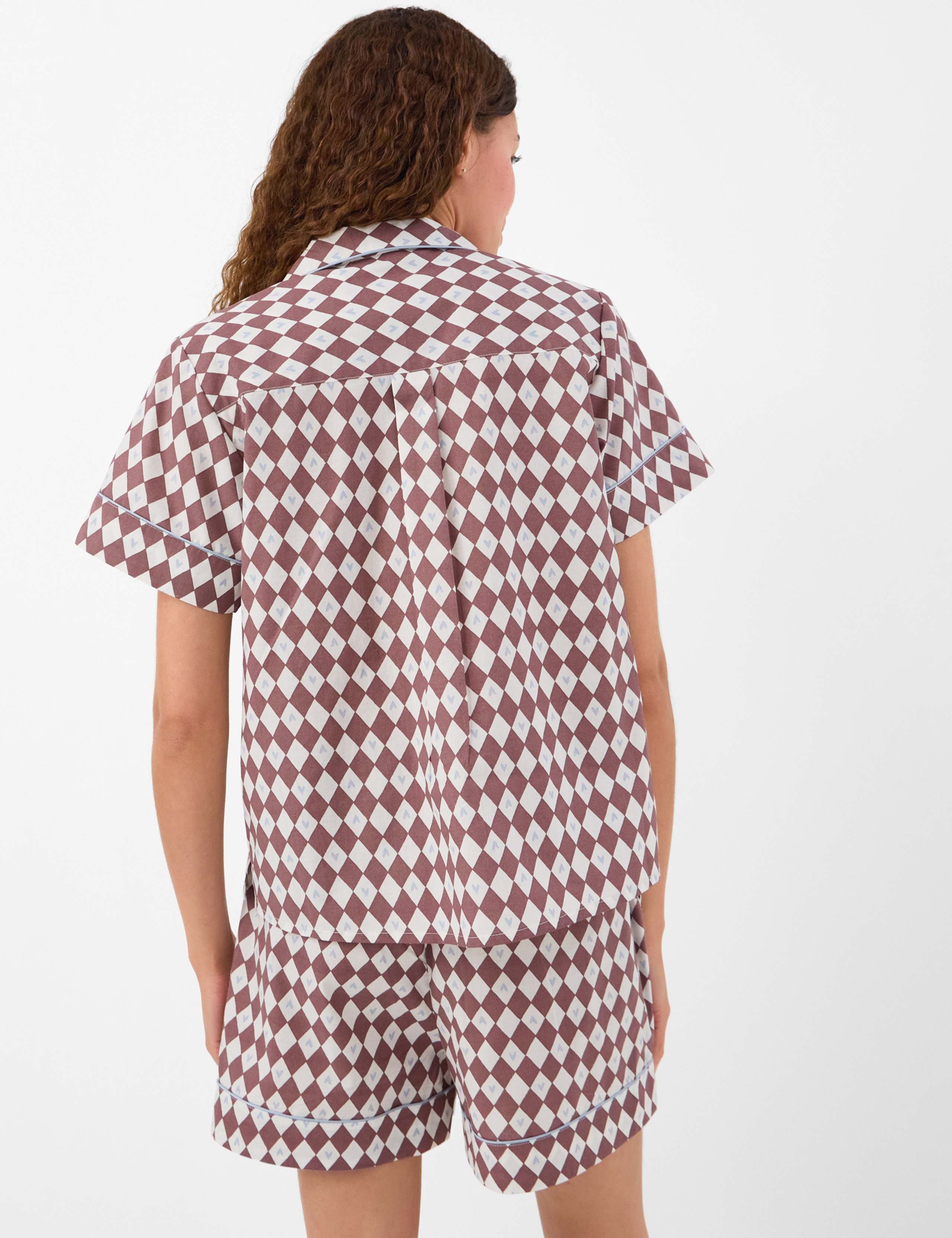 Pure Cotton Diamond Print Shortie Set 4 of 5