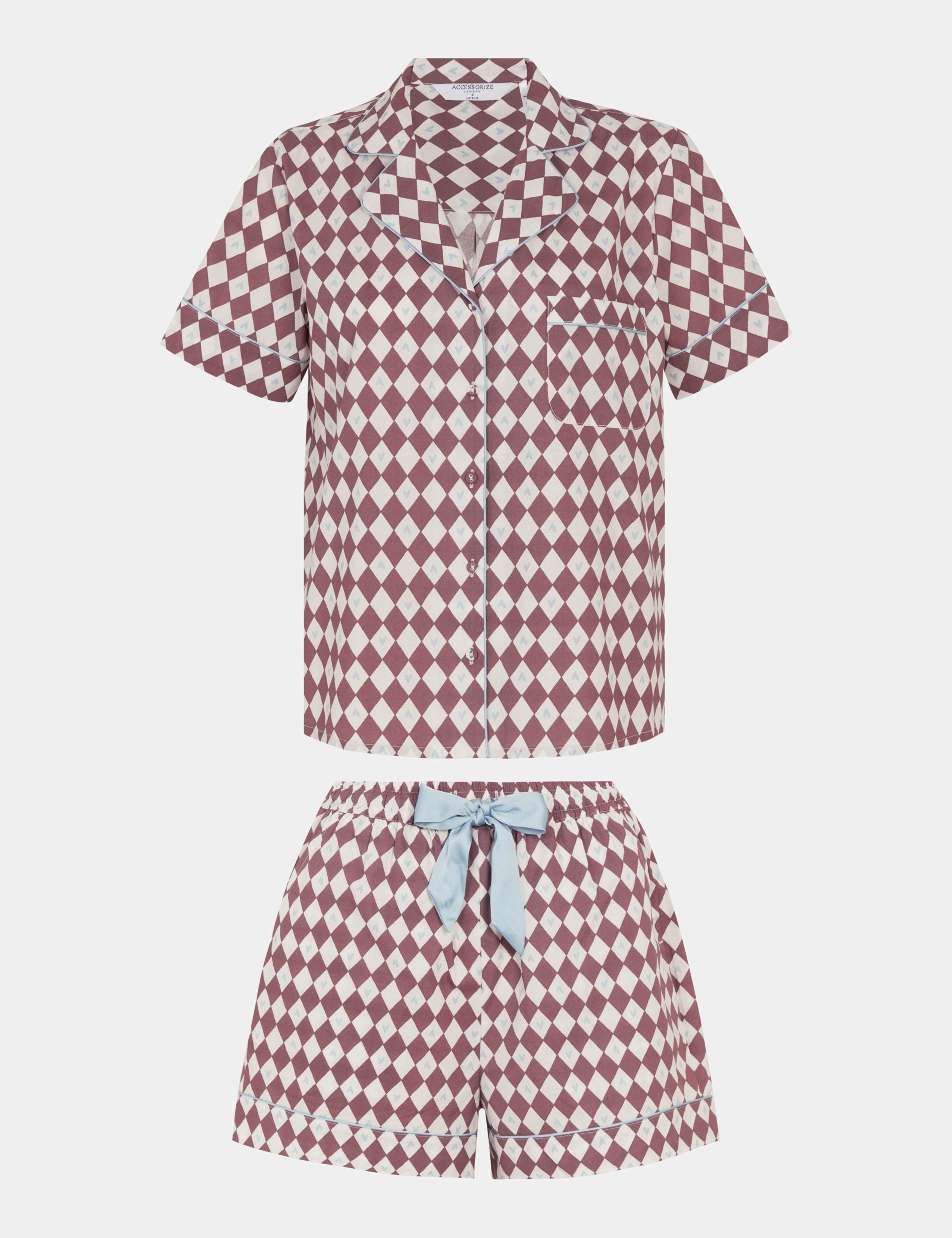 Pure Cotton Diamond Print Shortie Set 2 of 5
