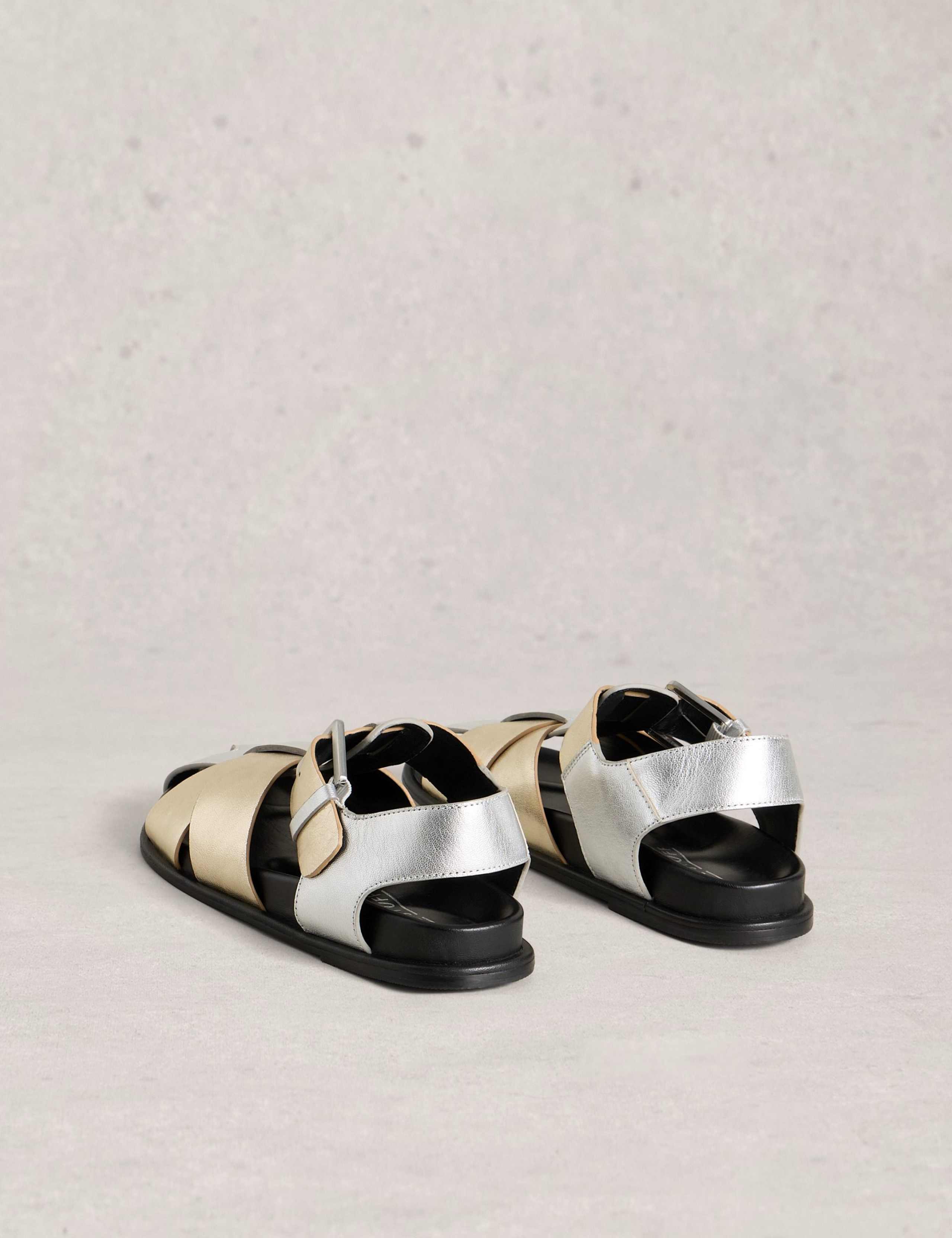 Leather Metallic Buckle Gladiator Sandals 4 of 4