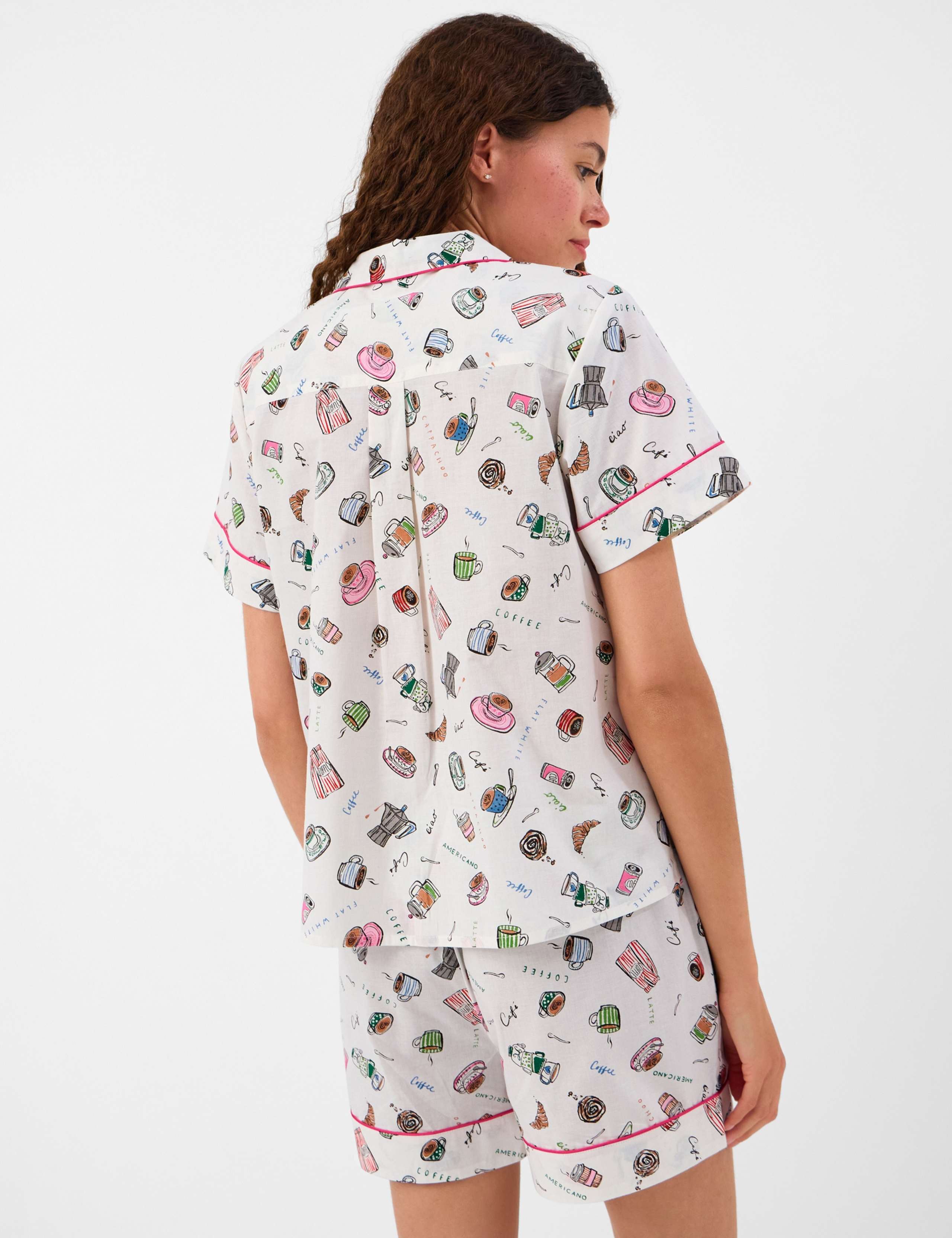 Pure Cotton Coffee Print Pyjama Set 5 of 5