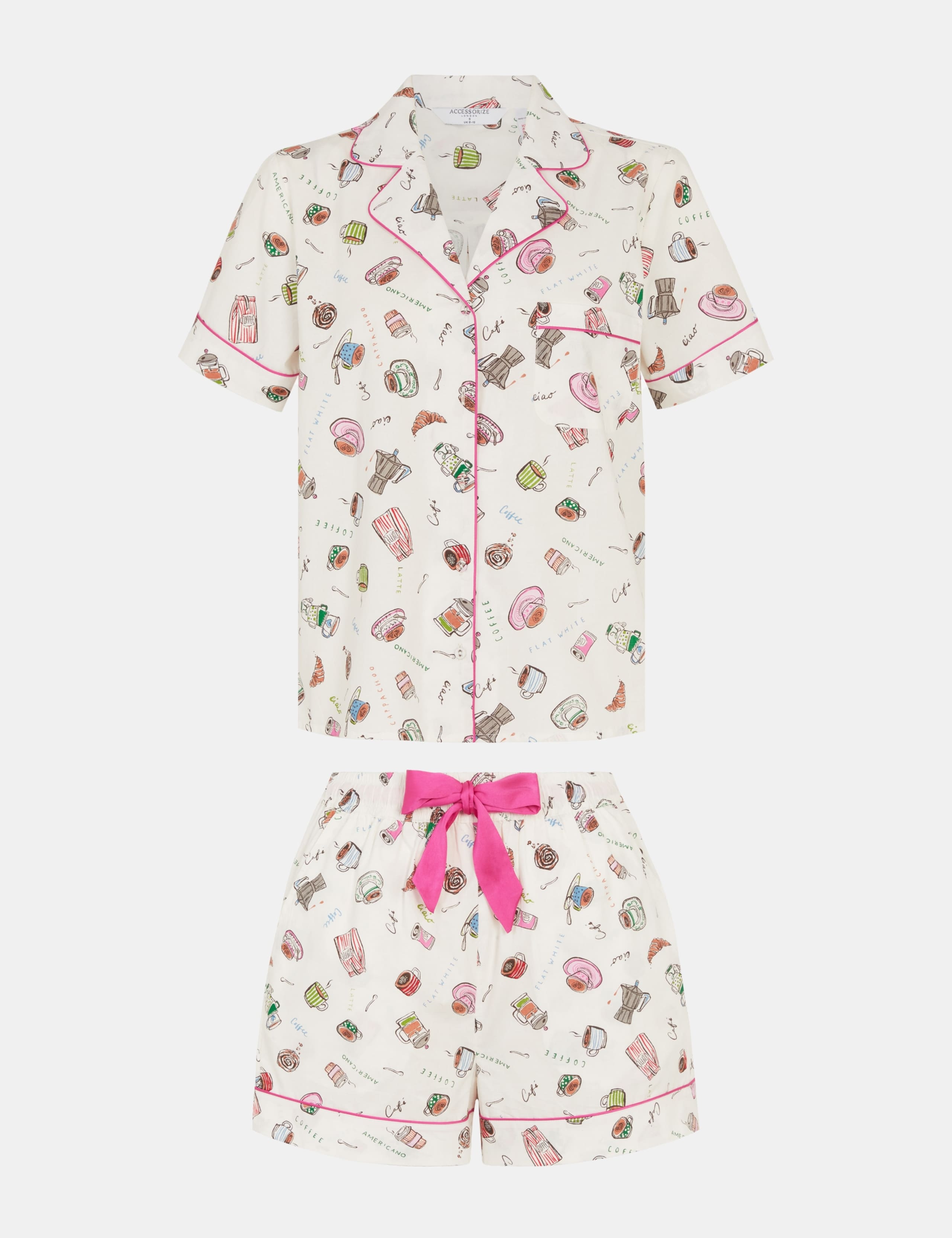 Pure Cotton Coffee Print Pyjama Set 2 of 5