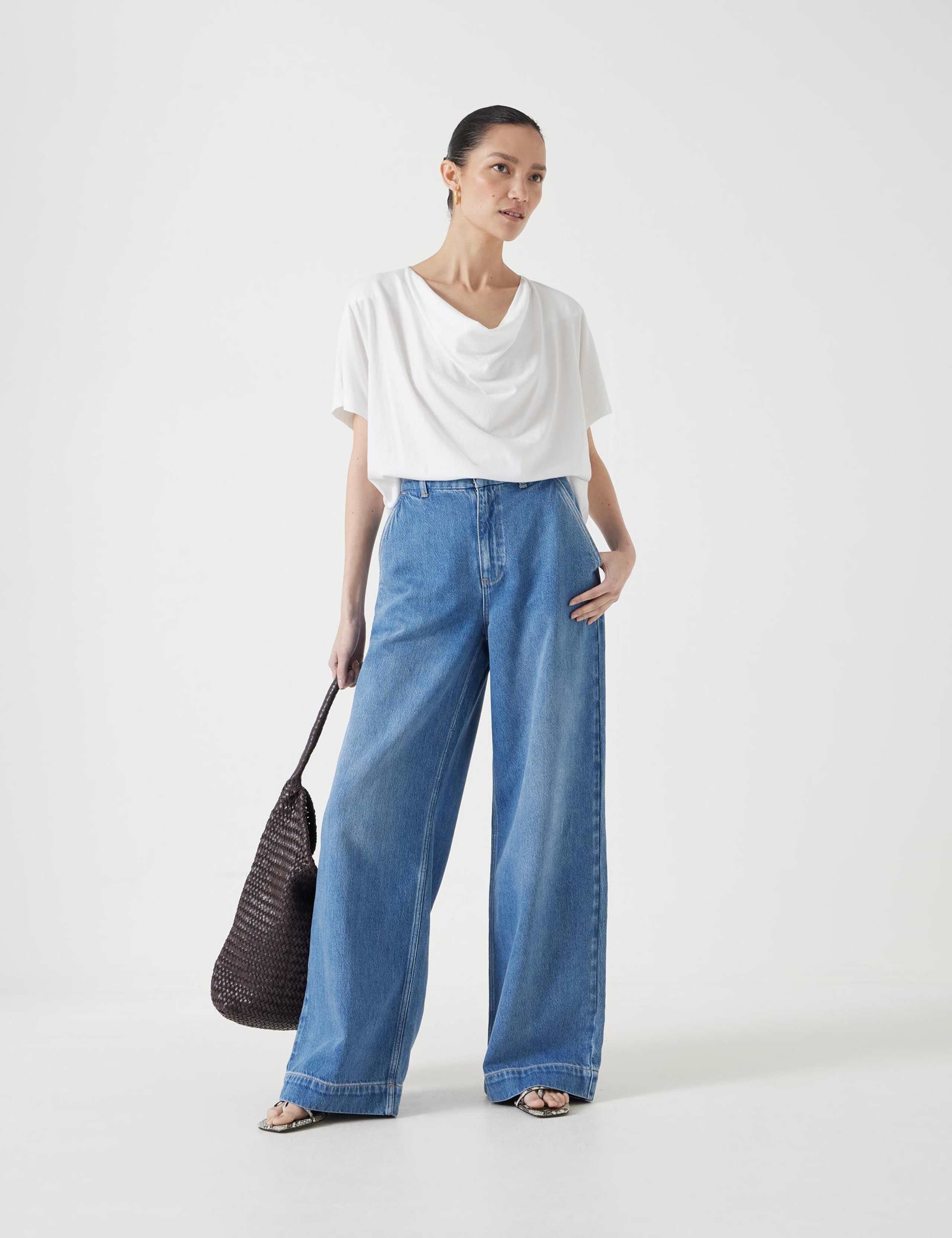 Cotton Rich Cowl Neck T-Shirt 4 of 5