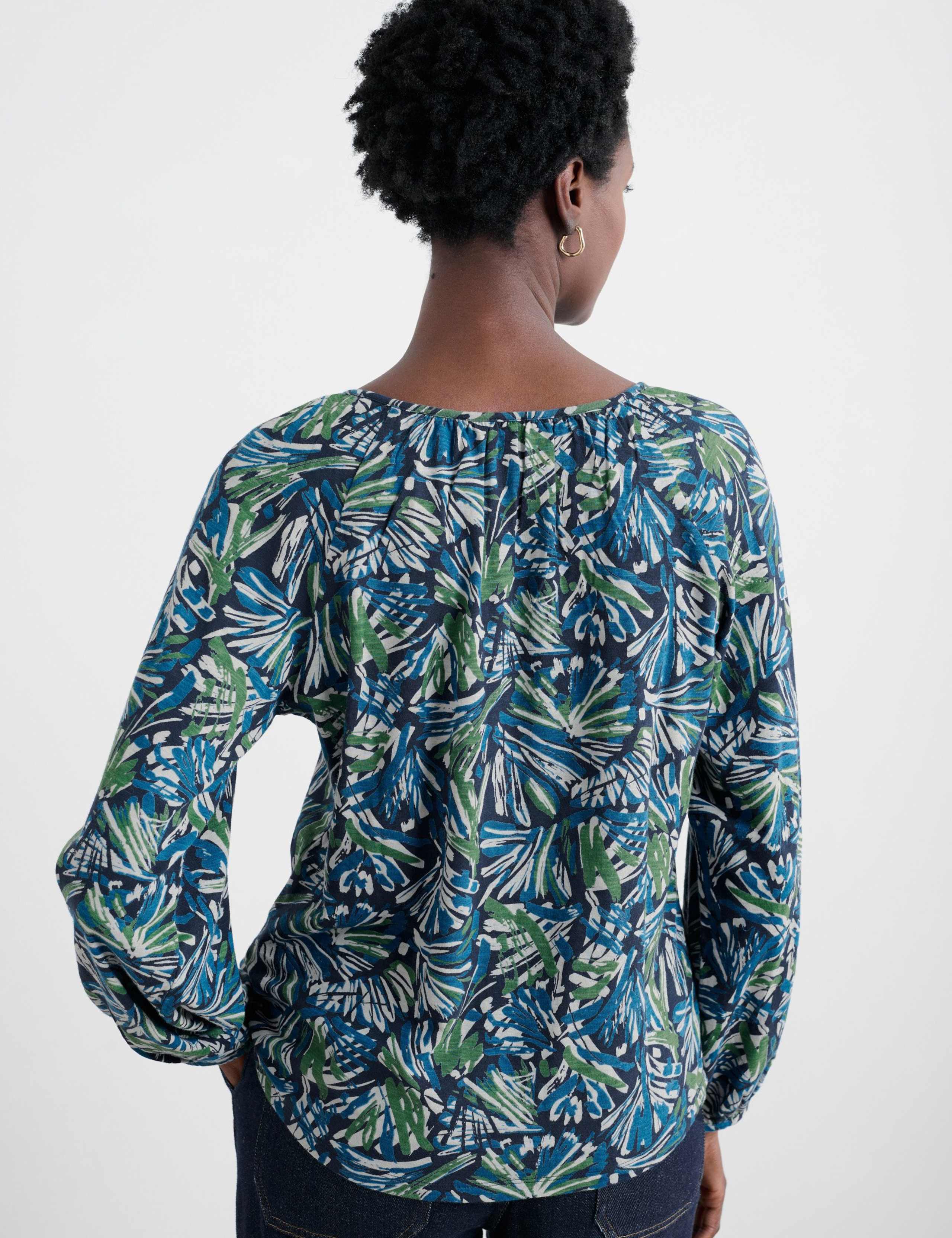 Pure Cotton Floral Relaxed Blouse 3 of 5