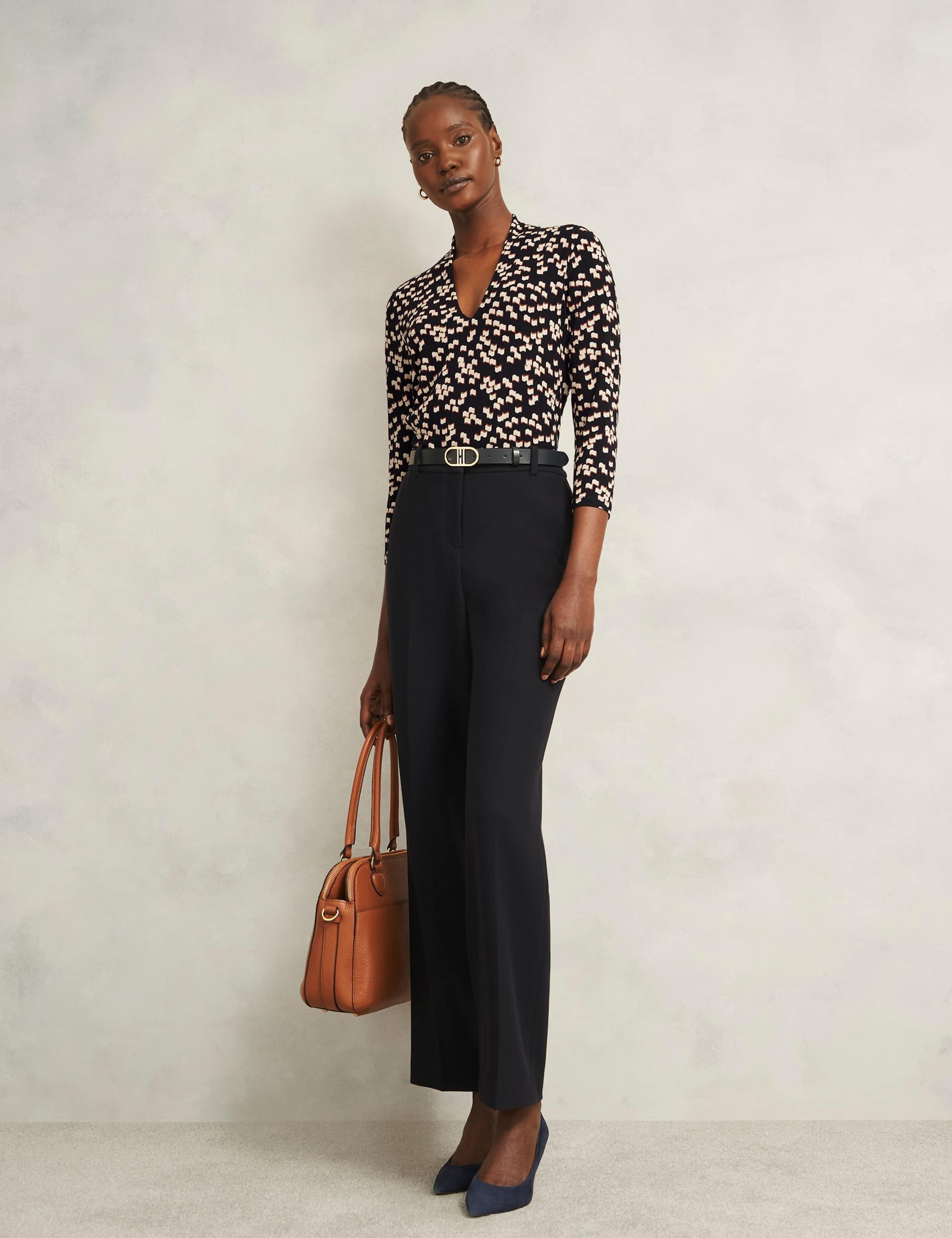 Printed V-Neck Slim Fit Top 3 of 5