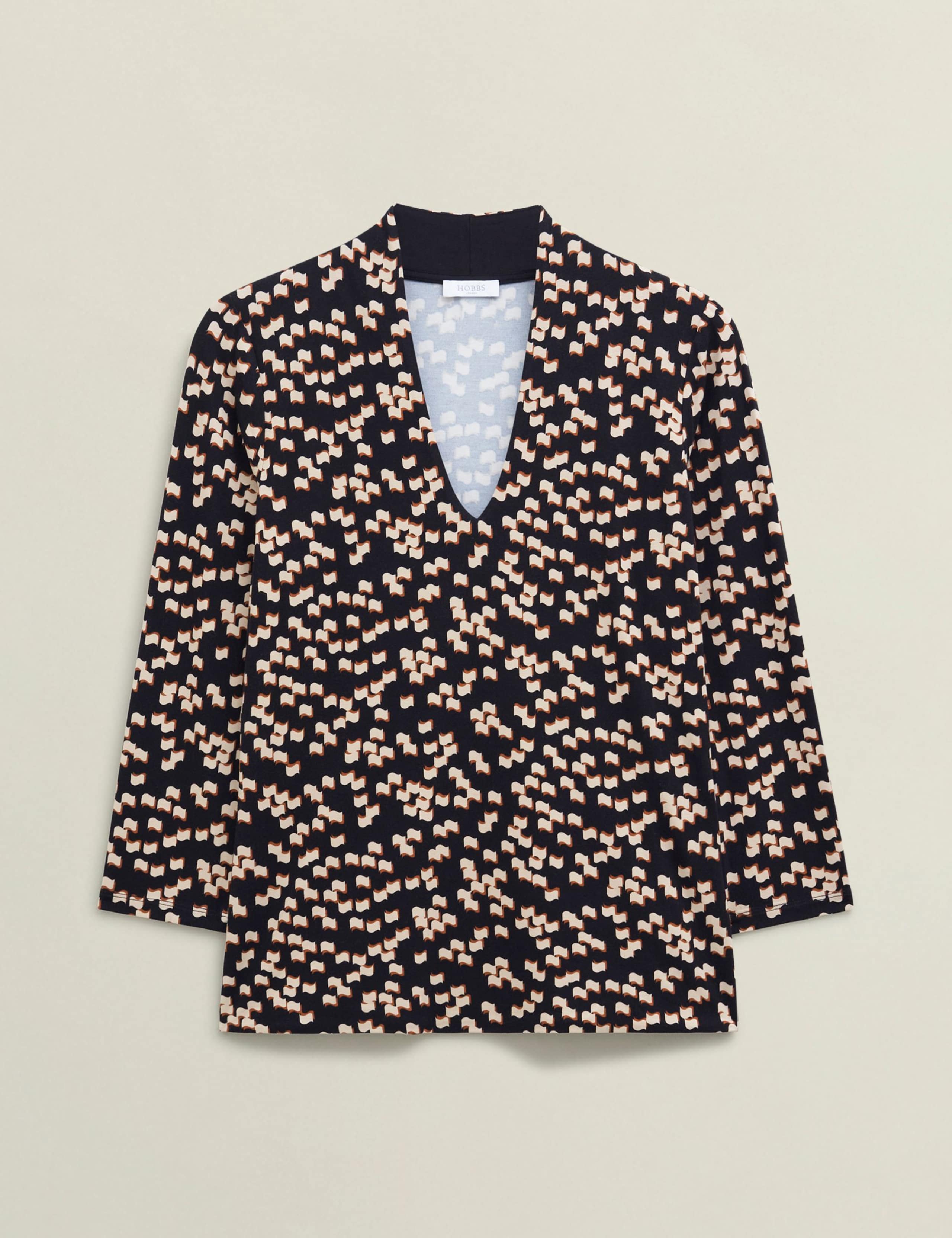 Printed V-Neck Slim Fit Top 2 of 5