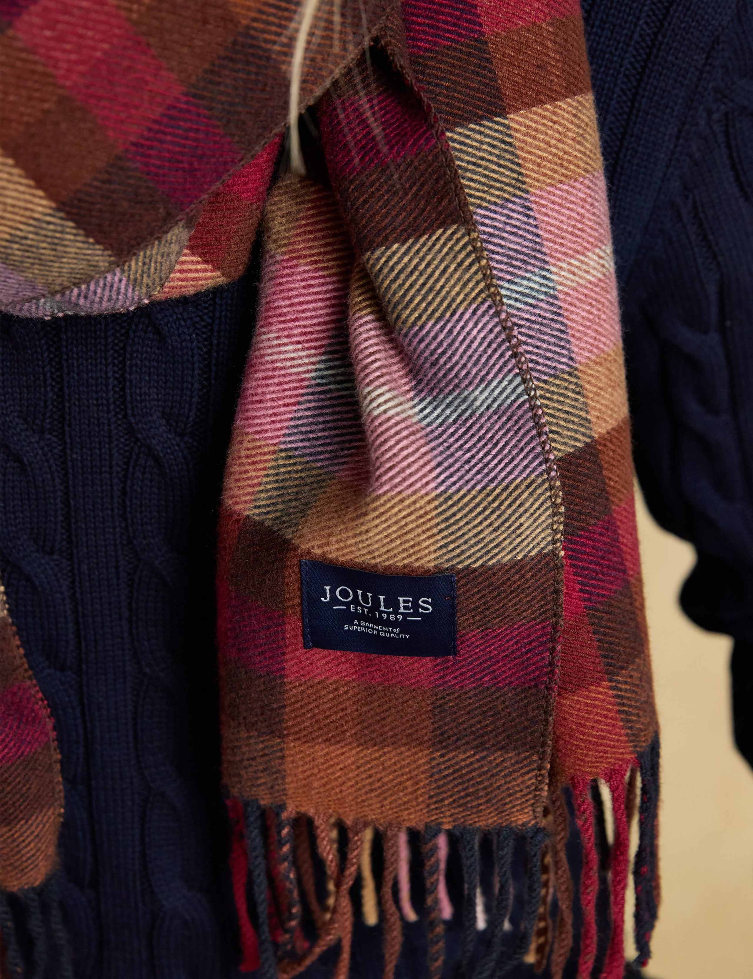 Woven Checked Tassel Scarf 5 of 6