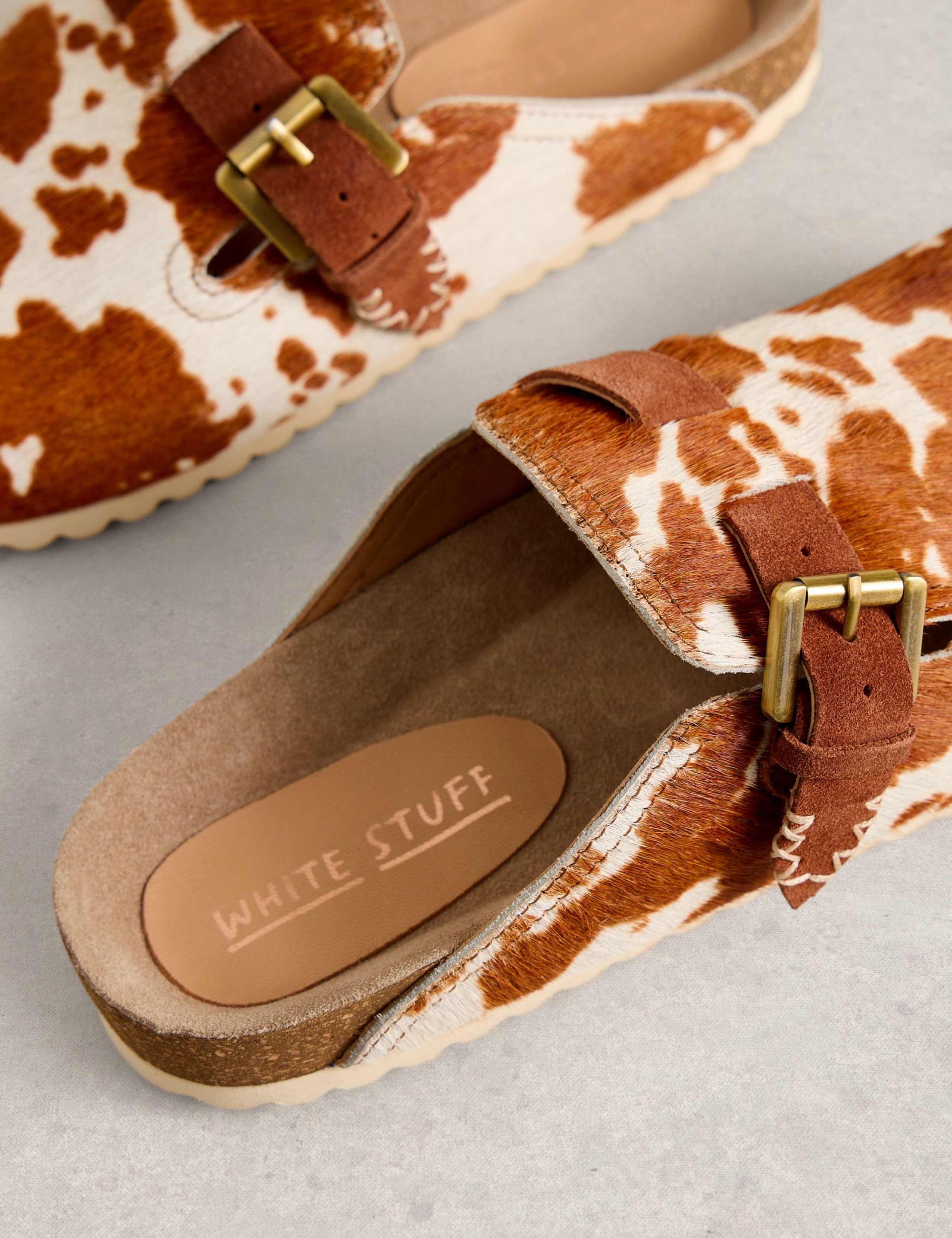 Leather Hair On Animal Print Clogs 3 of 4