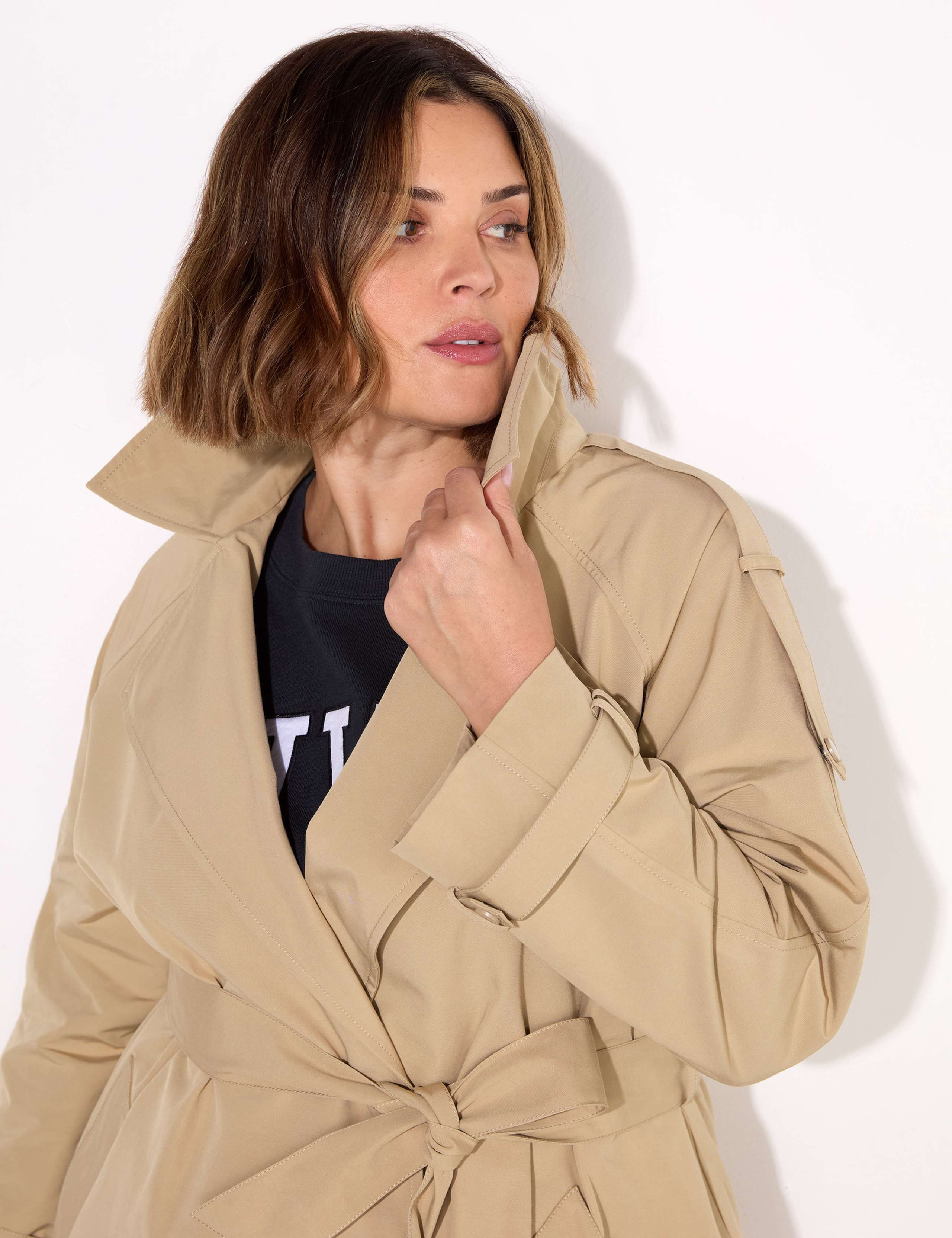 Cotton Blend Longline Trench Coat 2 of 7