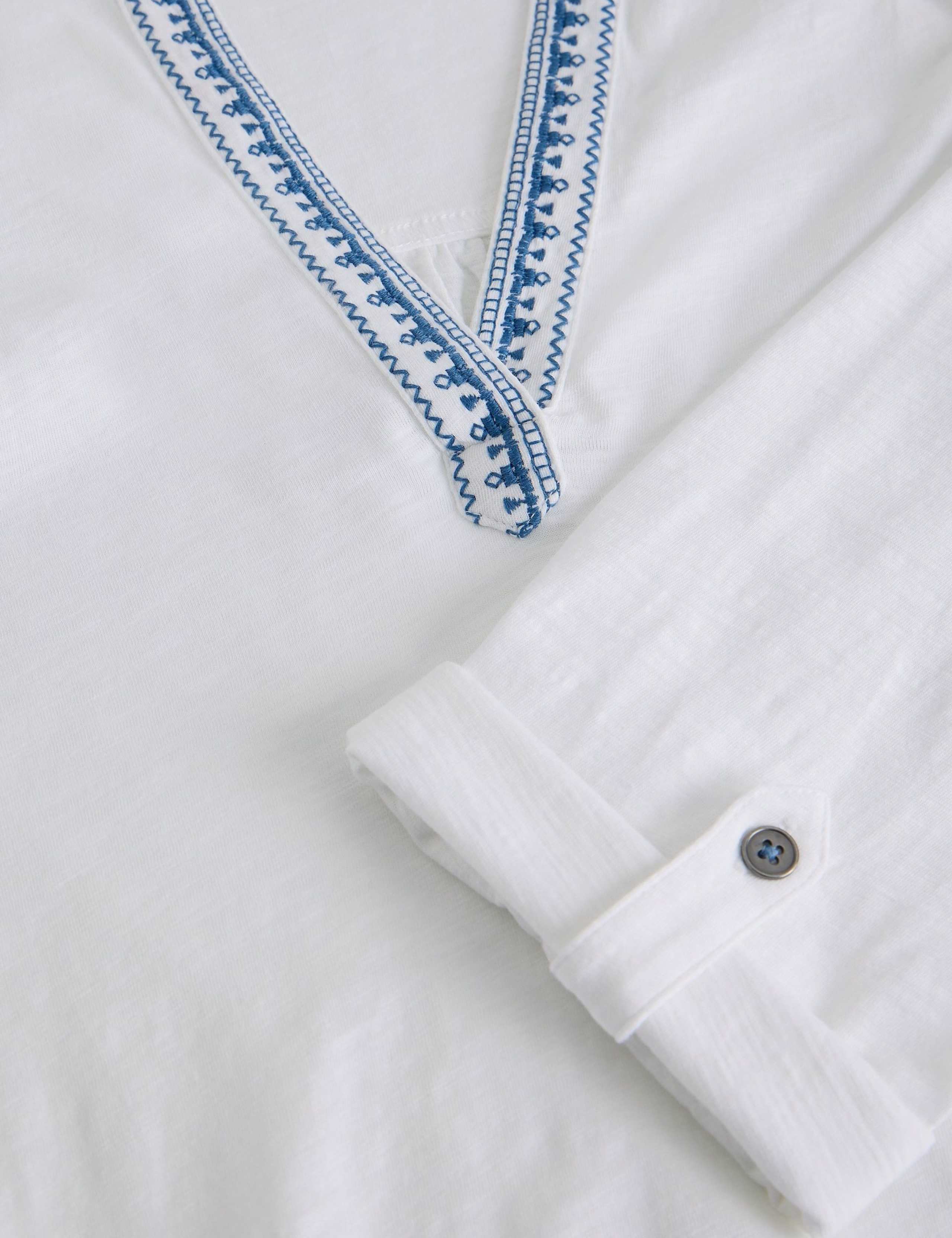 Jersey Embroidered V-Neck Collared Shirt 4 of 6